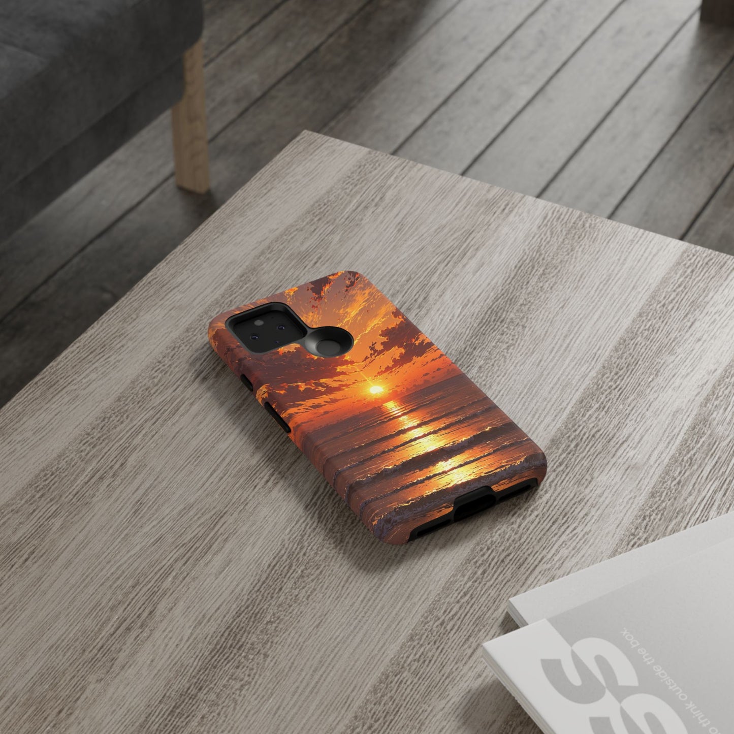 Sunset Waves Tough Phone Case – Vibrant Ocean Sunset Design, Perfect Gift for Nature Lovers