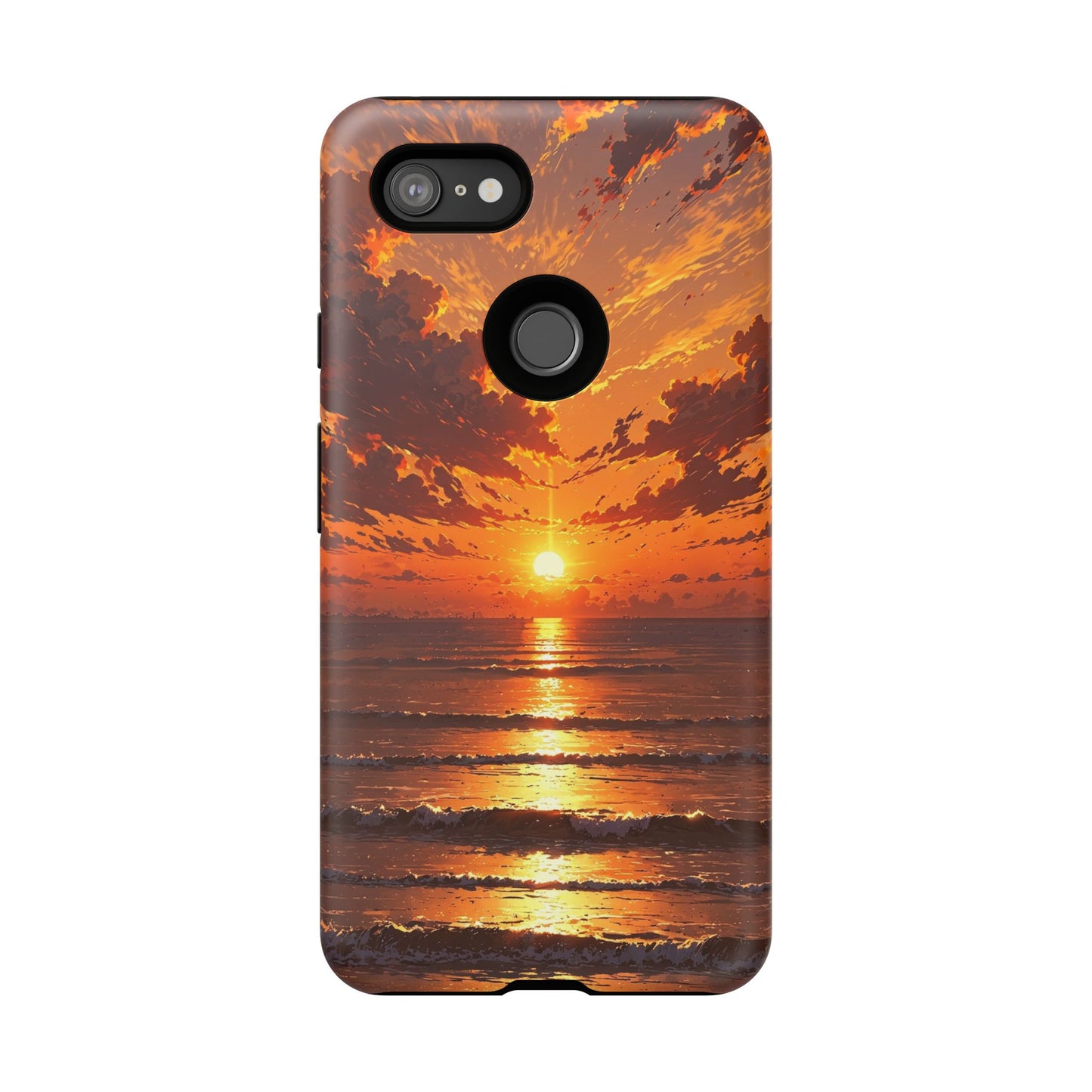 Sunset Waves Tough Phone Case – Vibrant Ocean Sunset Design, Perfect Gift for Nature Lovers