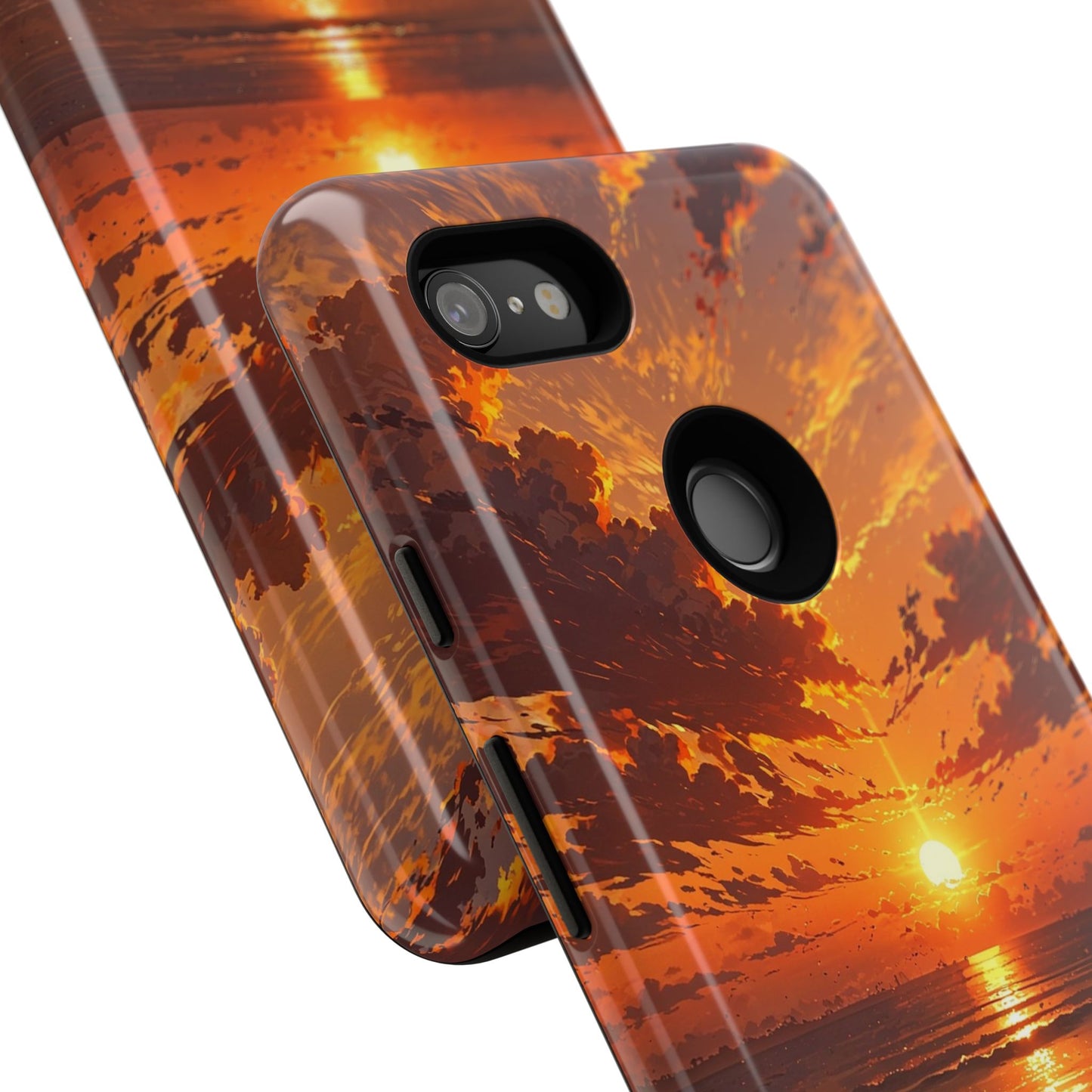 Sunset Waves Tough Phone Case – Vibrant Ocean Sunset Design, Perfect Gift for Nature Lovers