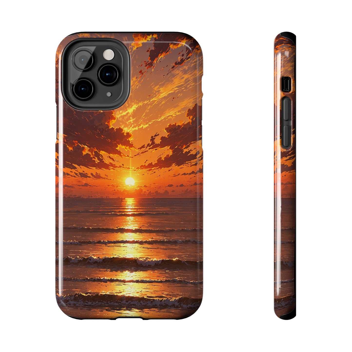 Sunset Waves Tough Phone Case - Vibrant Ocean Design