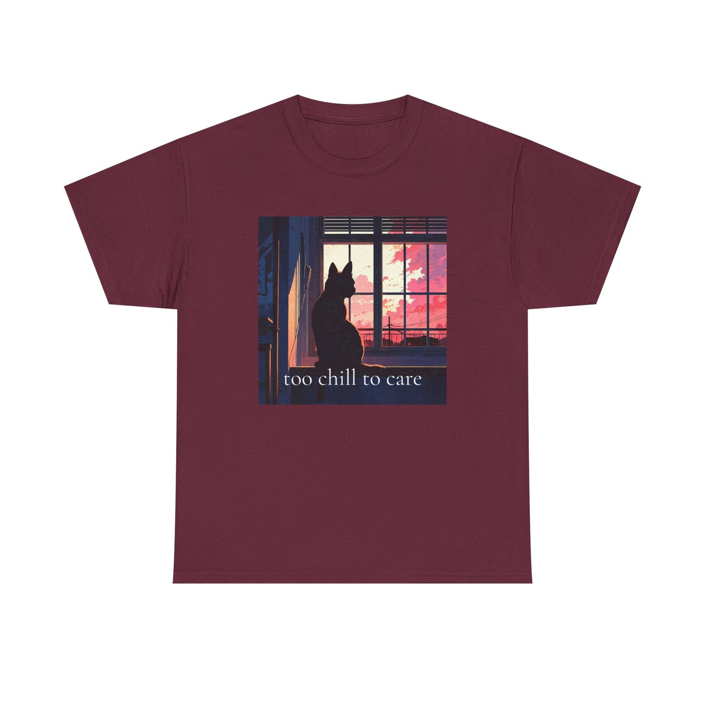 Too Chill to Care Unisex Heavy Cotton Tee - Relaxed Fit Graphic T-Shirt