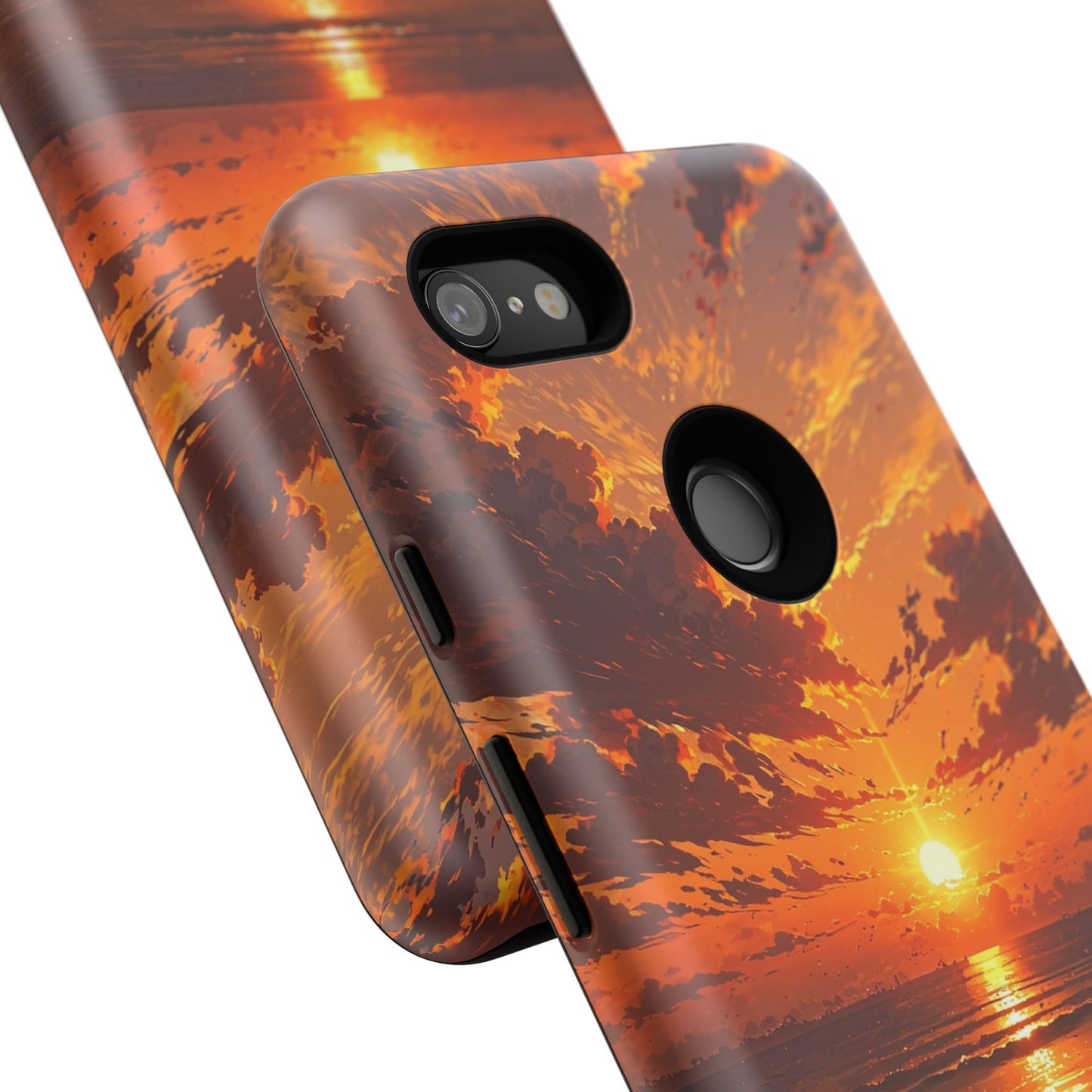 Sunset Waves Tough Phone Case – Vibrant Ocean Sunset Design, Perfect Gift for Nature Lovers