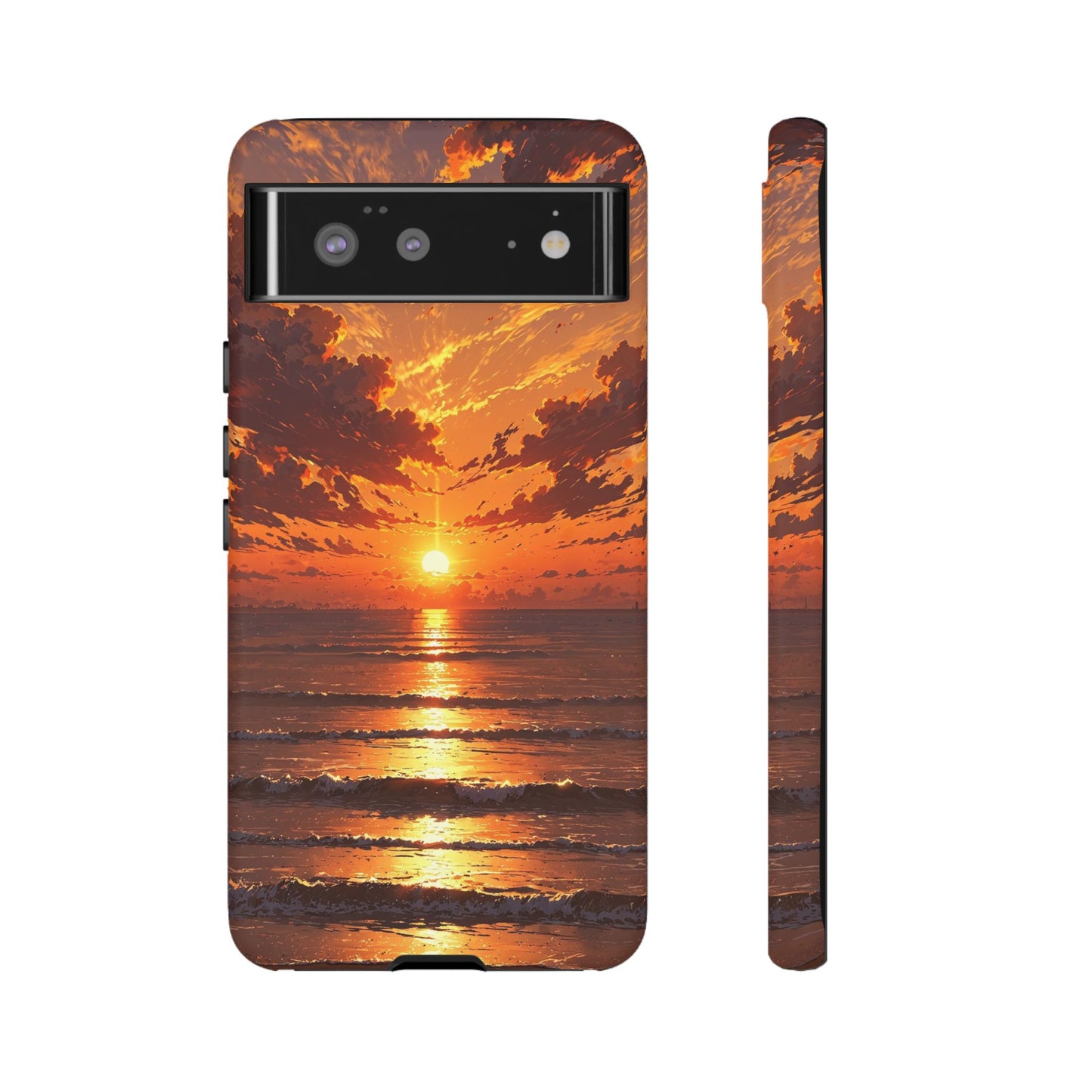 Sunset Waves Tough Phone Case – Vibrant Ocean Sunset Design, Perfect Gift for Nature Lovers