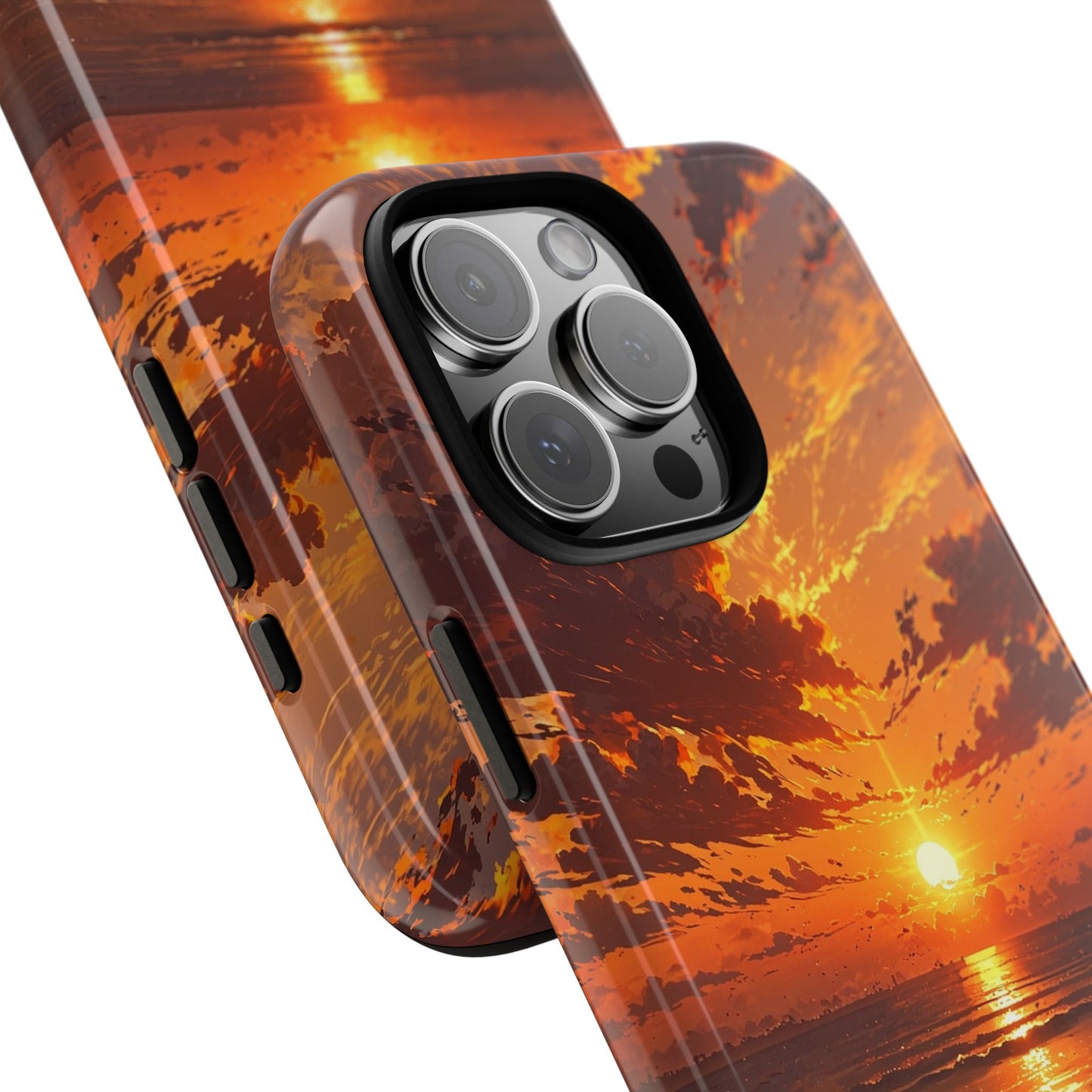 Sunset Waves Tough Phone Case – Vibrant Ocean Sunset Design, Perfect Gift for Nature Lovers