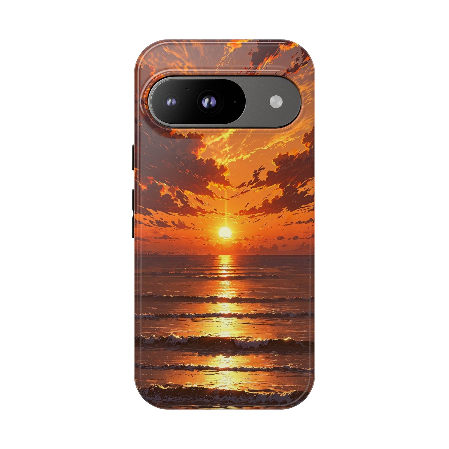 Sunset Waves Tough Phone Case – Vibrant Ocean Sunset Design, Perfect Gift for Nature Lovers