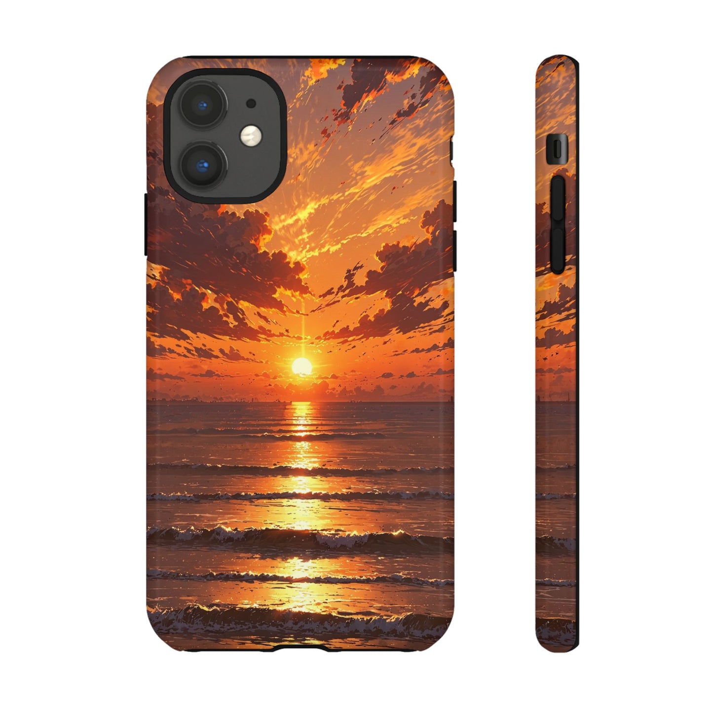 Sunset Waves Tough Phone Case – Vibrant Ocean Sunset Design, Perfect Gift for Nature Lovers