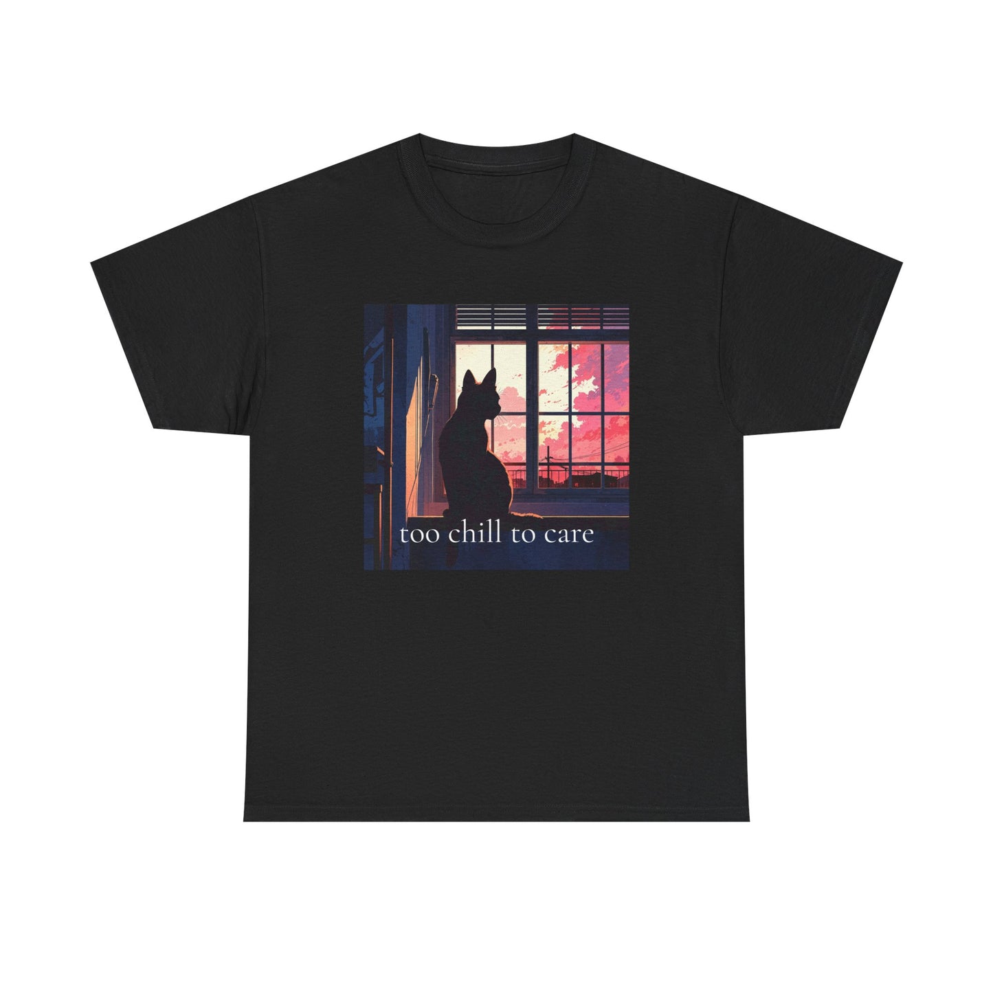 Too Chill to Care Unisex Heavy Cotton Tee - Relaxed Fit Graphic T-Shirt