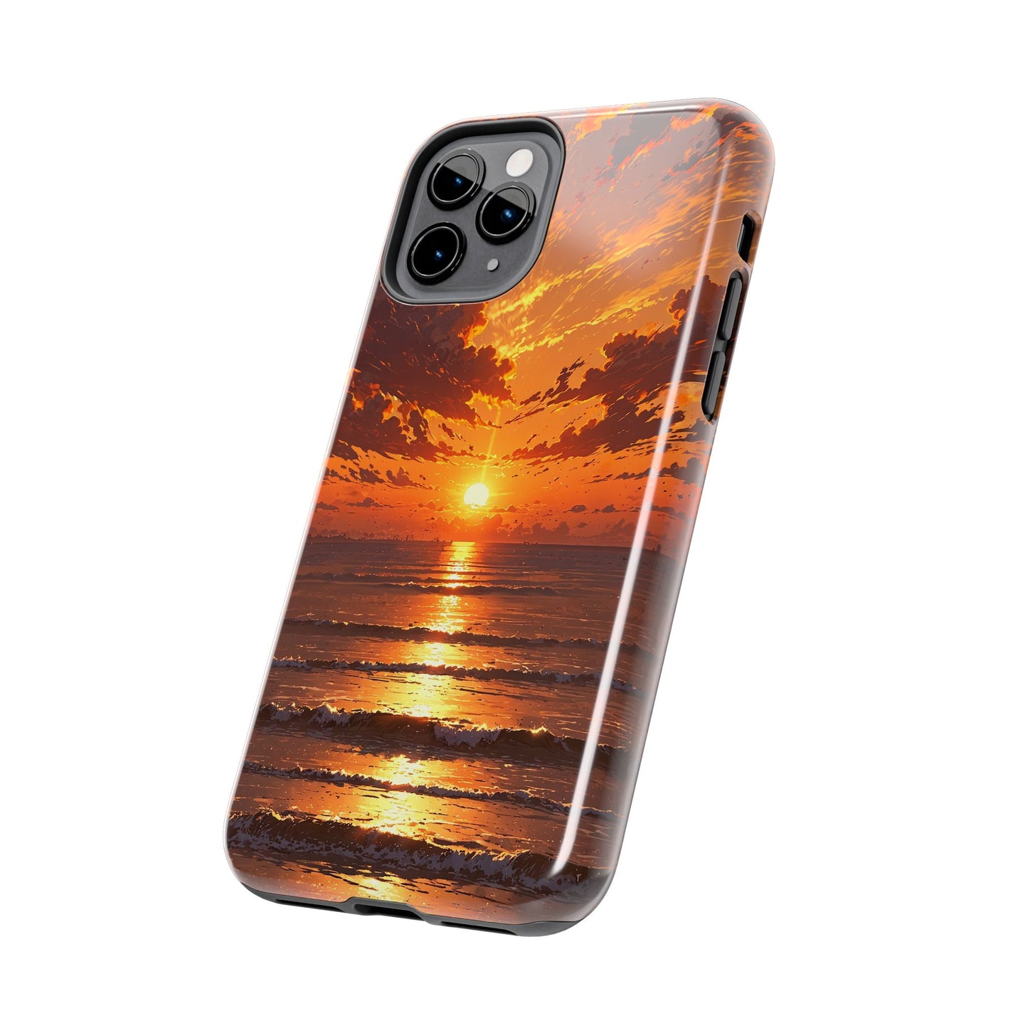 Sunset Waves Tough Phone Case - Vibrant Ocean Design
