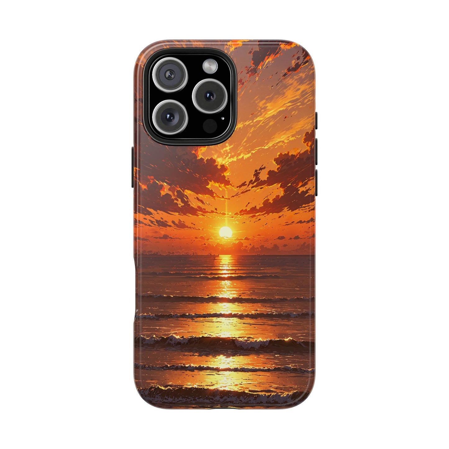 Sunset Waves Tough Phone Case - Vibrant Ocean Design