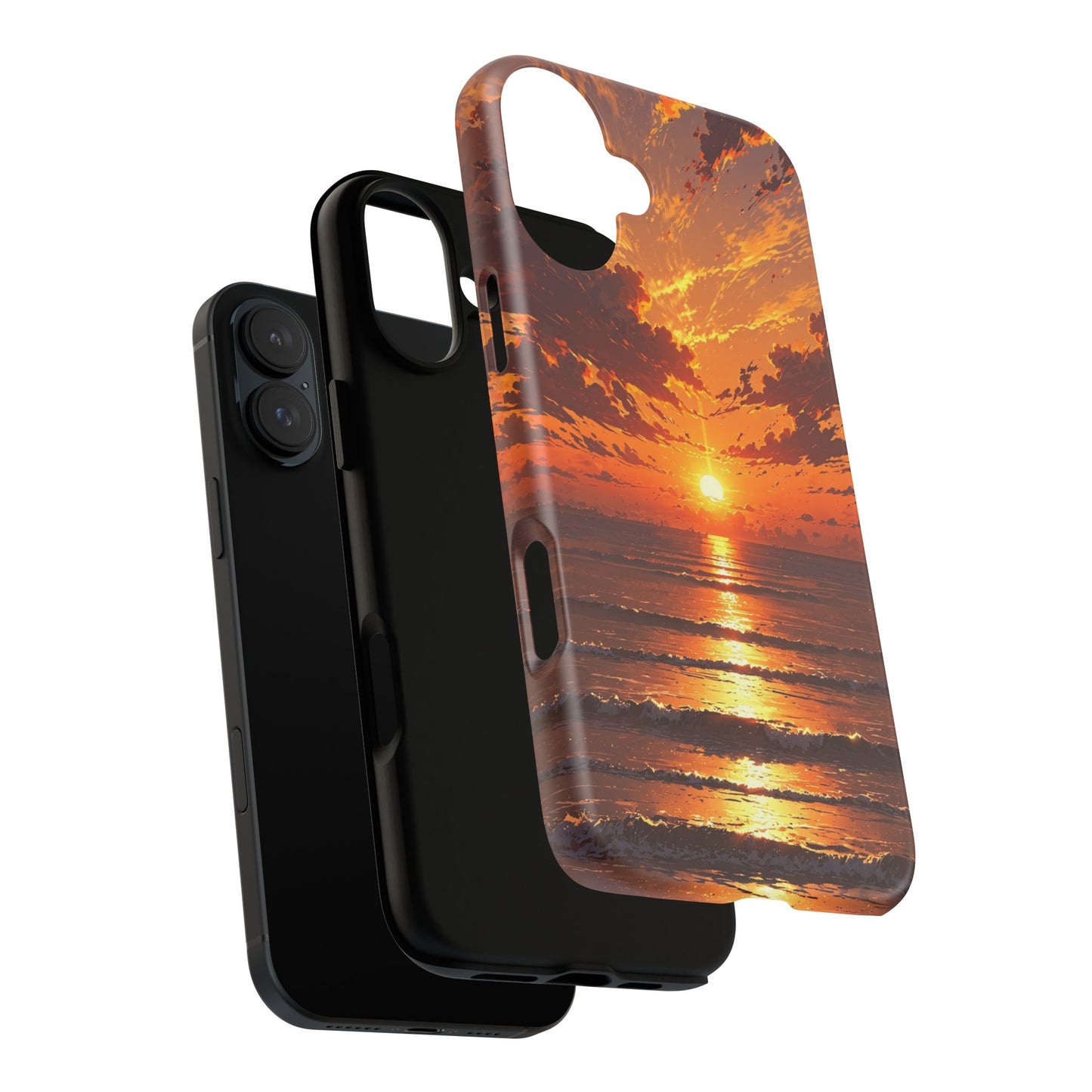 Sunset Waves Tough Phone Case – Vibrant Ocean Sunset Design, Perfect Gift for Nature Lovers