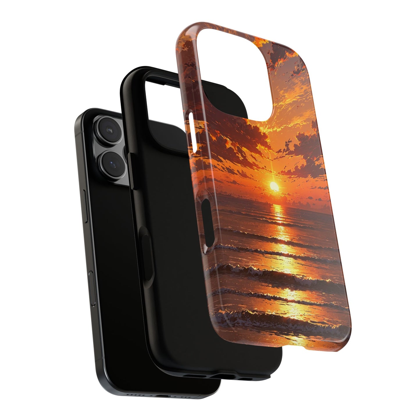 Sunset Waves Tough Phone Case – Vibrant Ocean Sunset Design, Perfect Gift for Nature Lovers