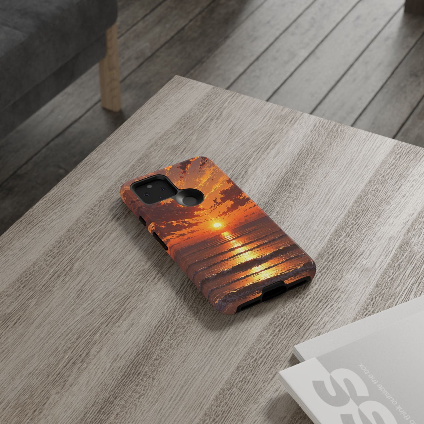 Sunset Waves Tough Phone Case – Vibrant Ocean Sunset Design, Perfect Gift for Nature Lovers