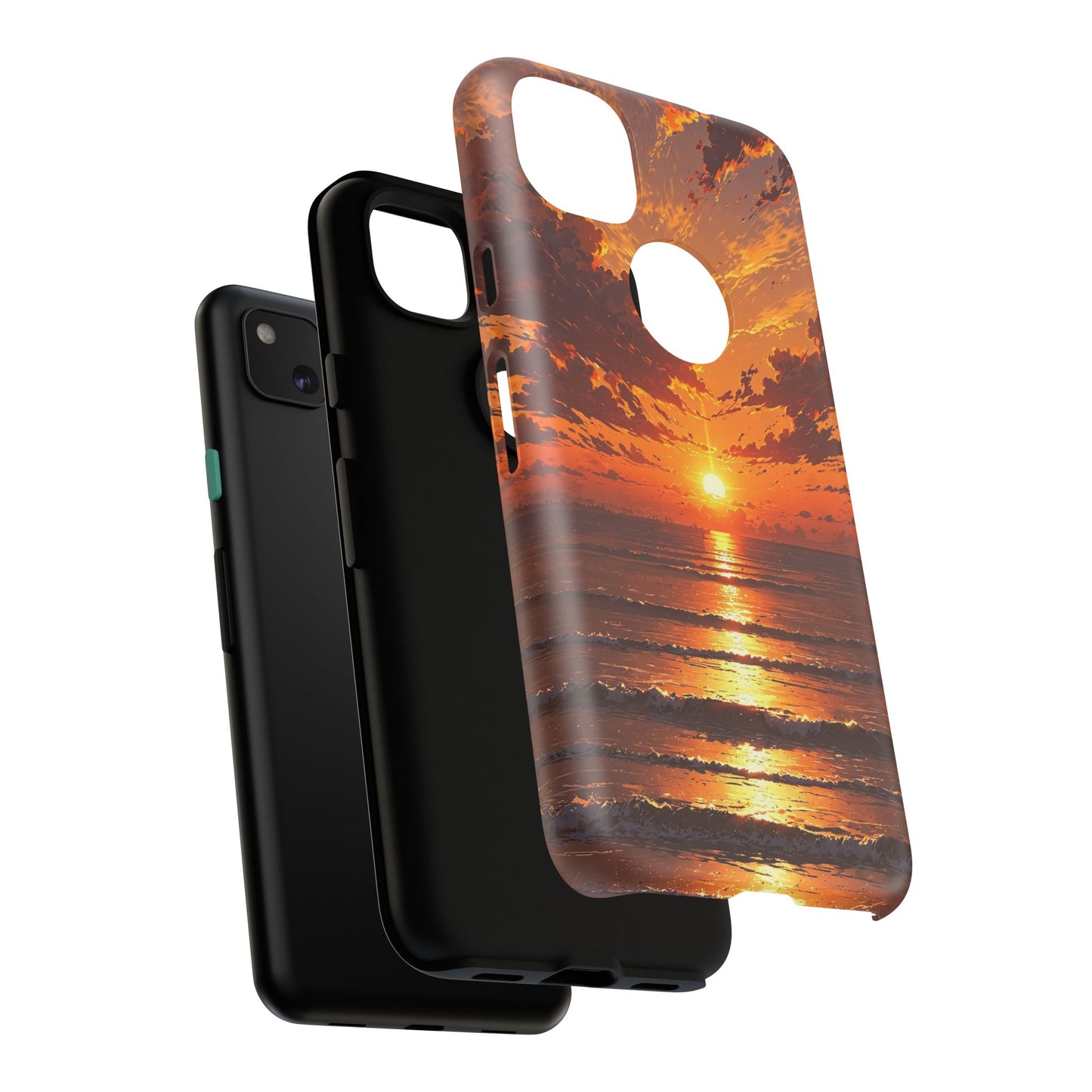 Sunset Waves Tough Phone Case – Vibrant Ocean Sunset Design, Perfect Gift for Nature Lovers
