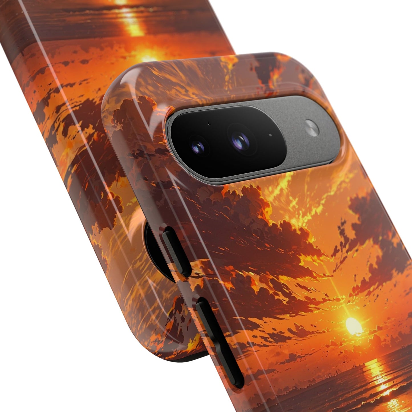 Sunset Waves Tough Phone Case – Vibrant Ocean Sunset Design, Perfect Gift for Nature Lovers