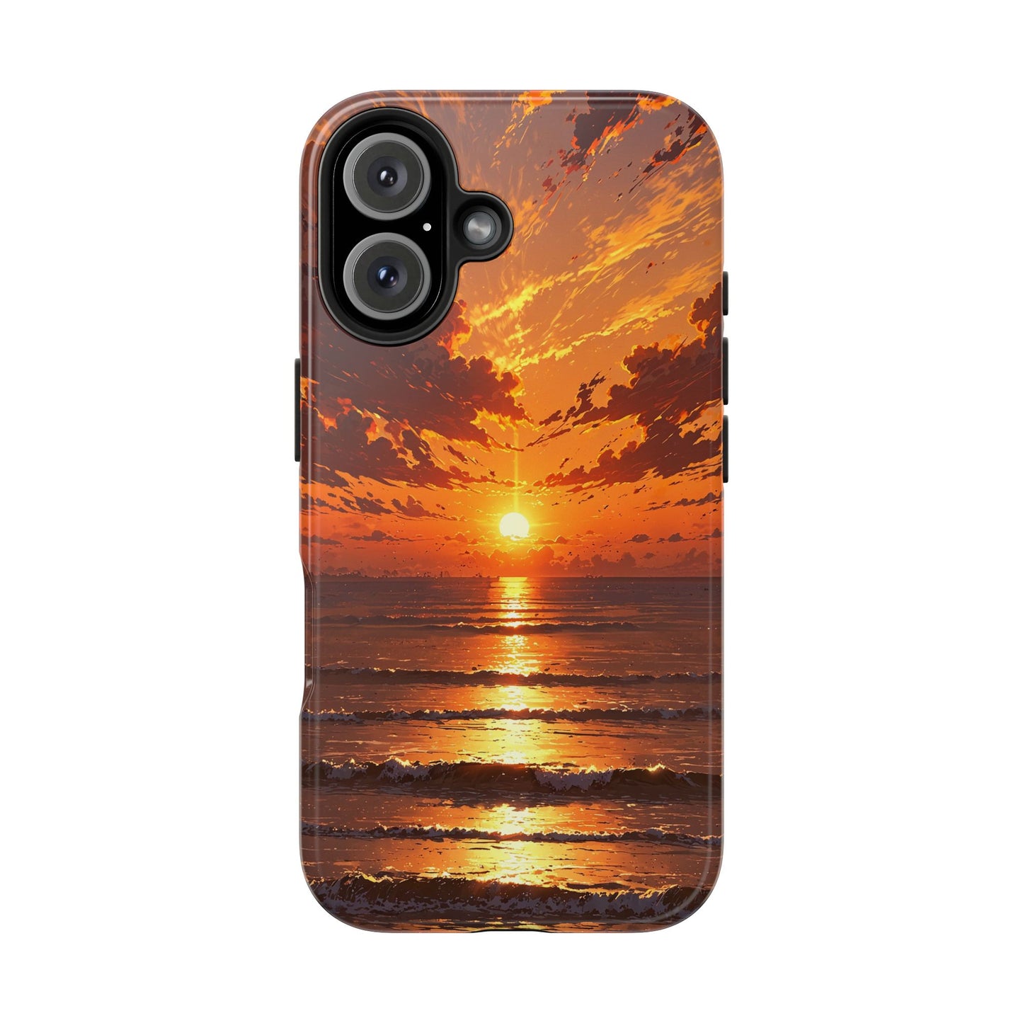 Sunset Waves Tough Phone Case - Vibrant Ocean Design