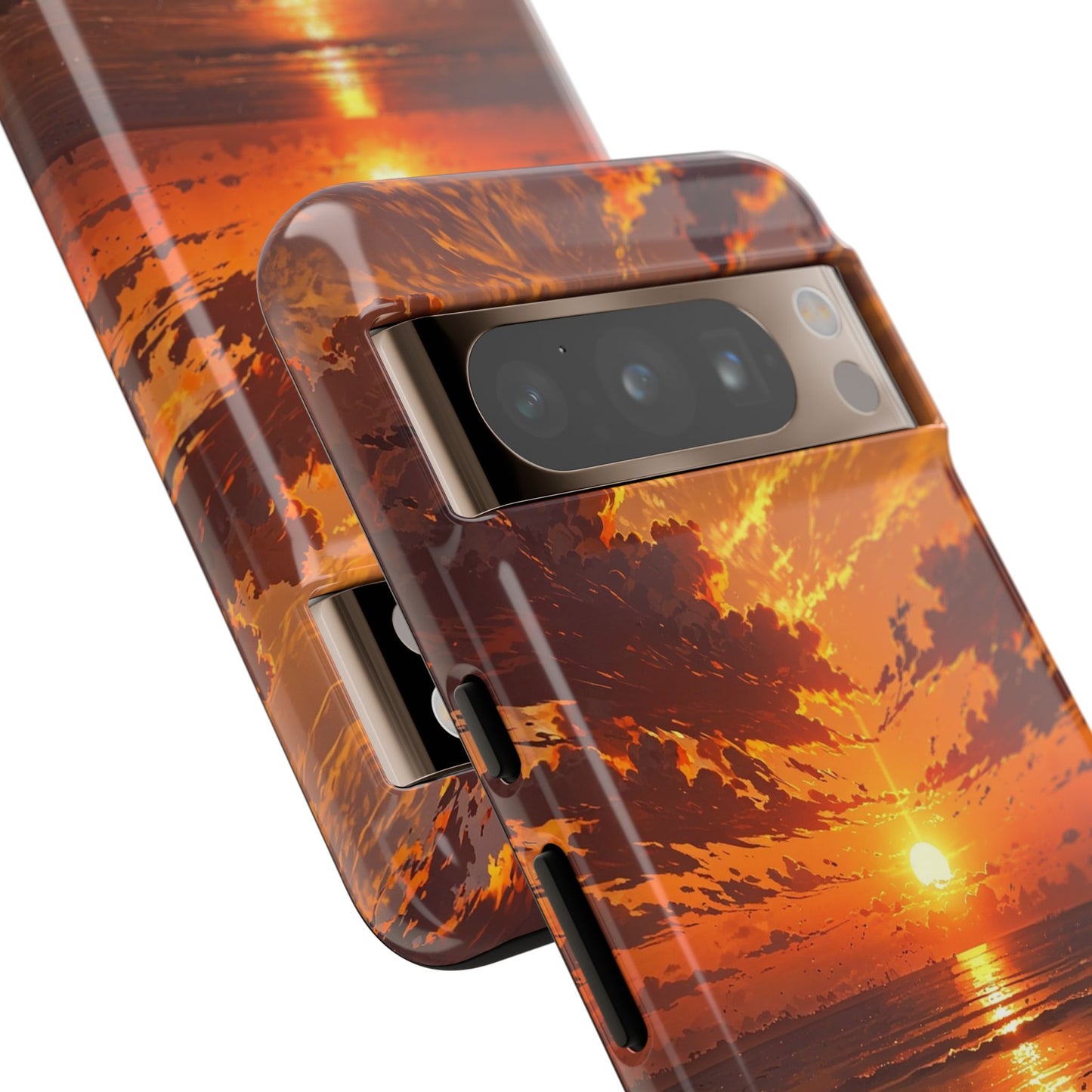 Sunset Waves Tough Phone Case – Vibrant Ocean Sunset Design, Perfect Gift for Nature Lovers