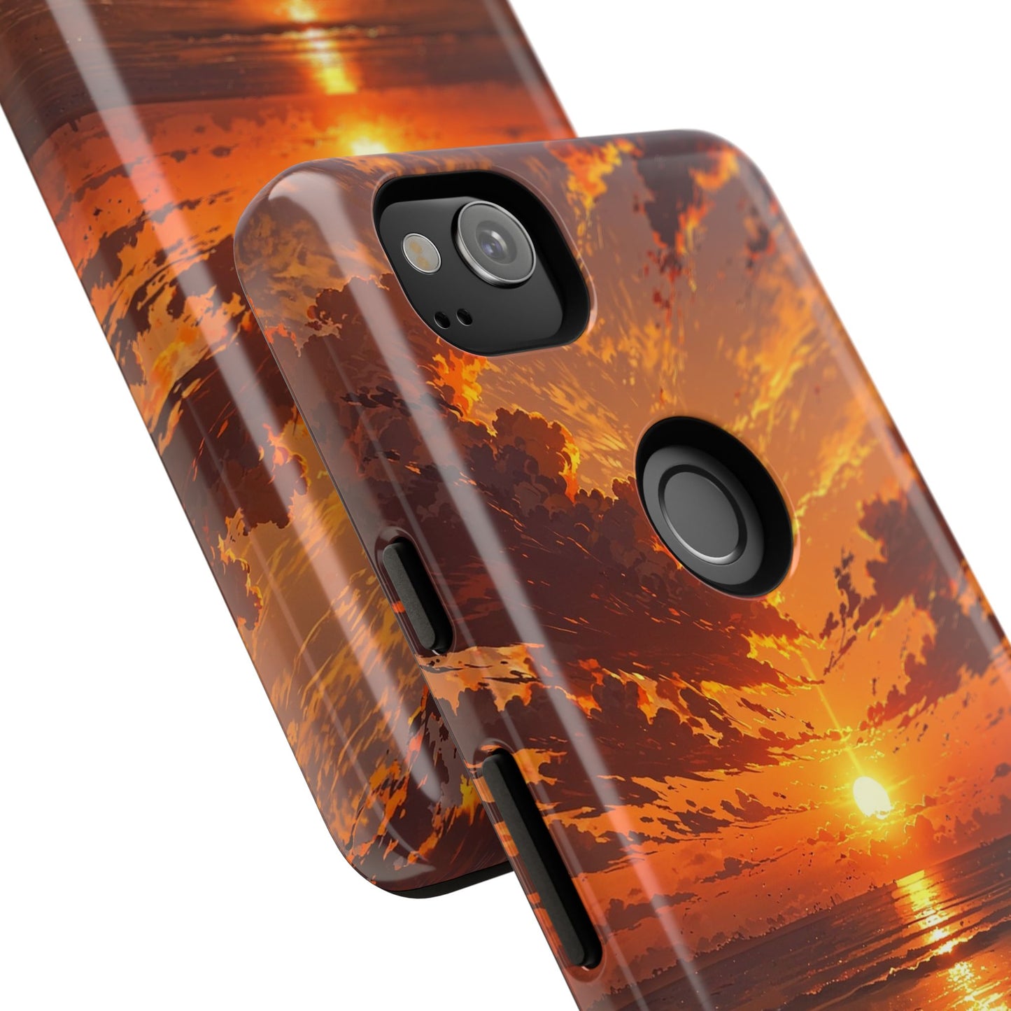 Sunset Waves Tough Phone Case – Vibrant Ocean Sunset Design, Perfect Gift for Nature Lovers