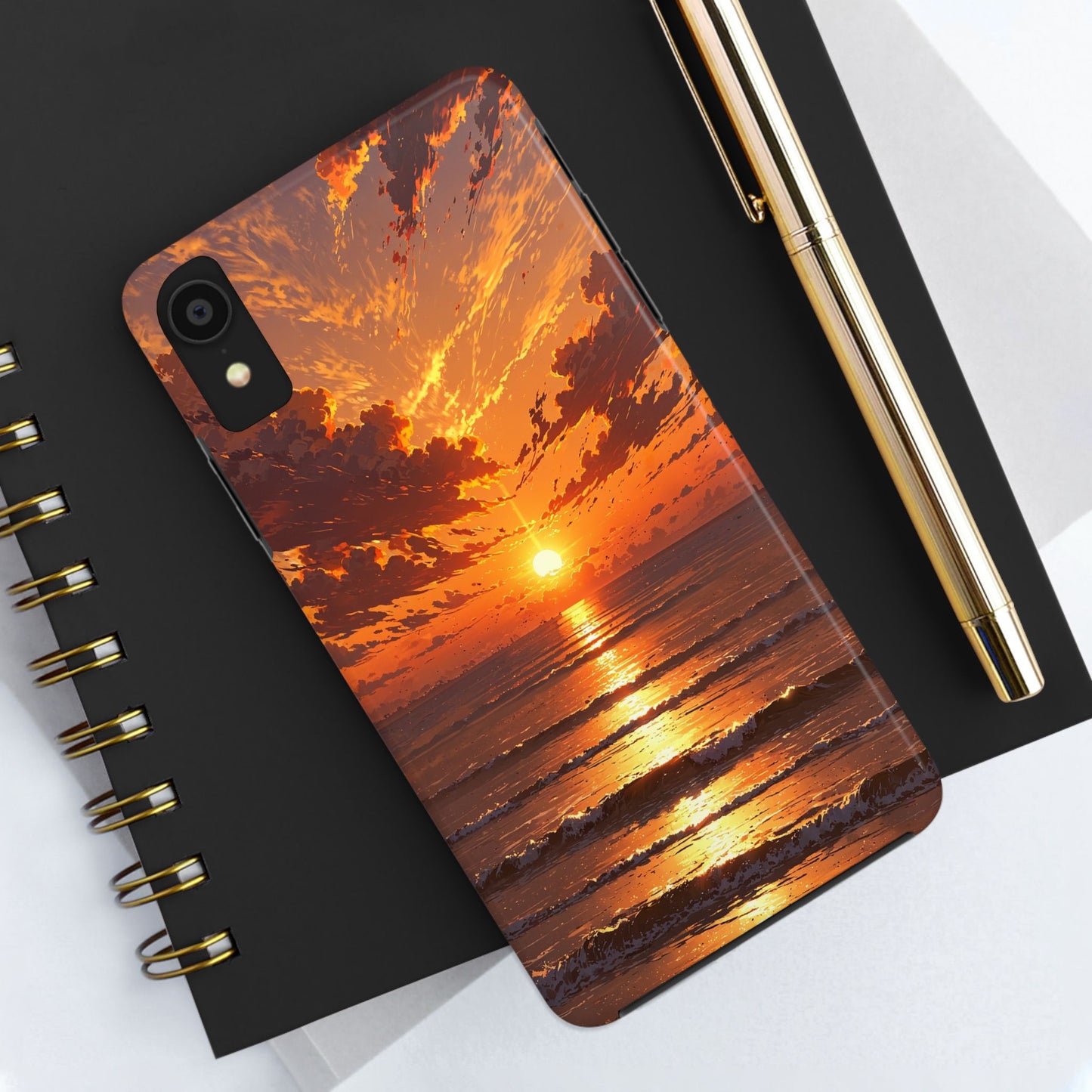 Sunset Waves Tough Phone Case - Vibrant Ocean Design