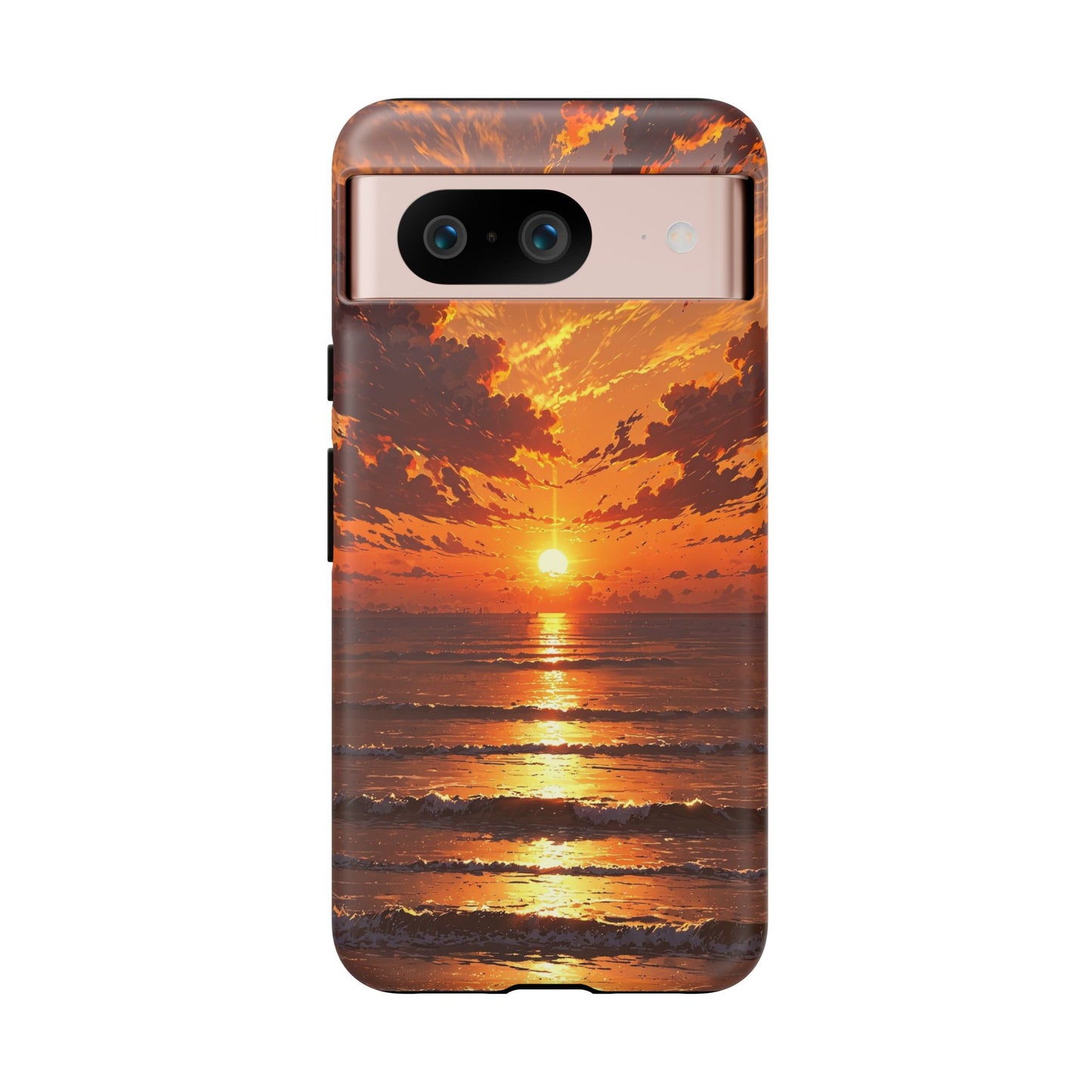 Sunset Waves Tough Phone Case – Vibrant Ocean Sunset Design, Perfect Gift for Nature Lovers