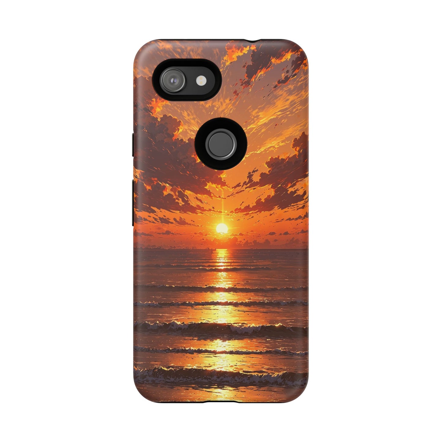 Sunset Waves Tough Phone Case – Vibrant Ocean Sunset Design, Perfect Gift for Nature Lovers