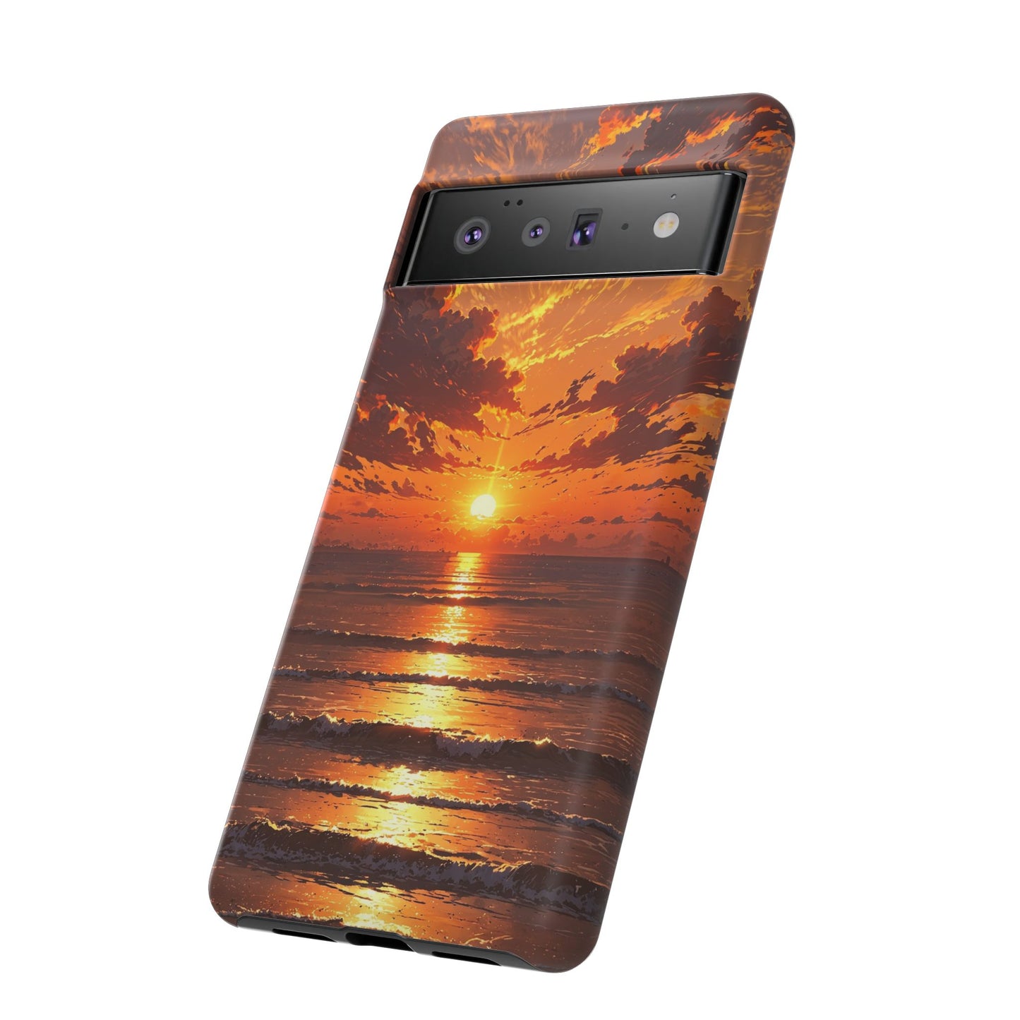 Sunset Waves Tough Phone Case – Vibrant Ocean Sunset Design, Perfect Gift for Nature Lovers