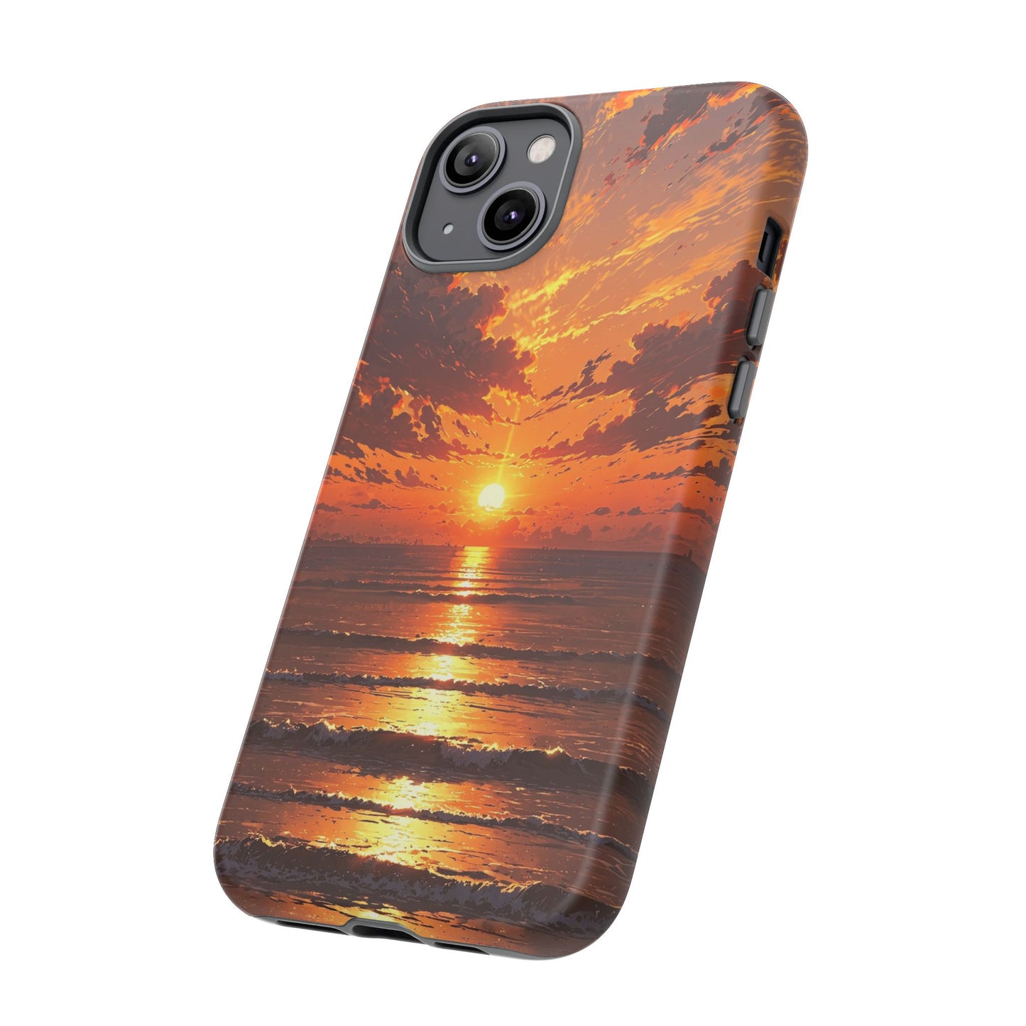 Sunset Waves Tough Phone Case – Vibrant Ocean Sunset Design, Perfect Gift for Nature Lovers