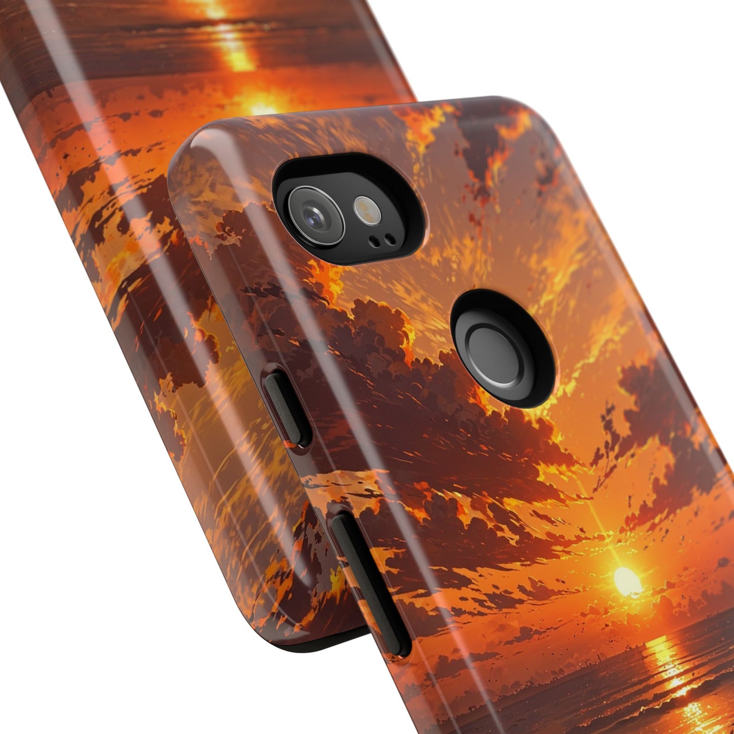 Sunset Waves Tough Phone Case – Vibrant Ocean Sunset Design, Perfect Gift for Nature Lovers