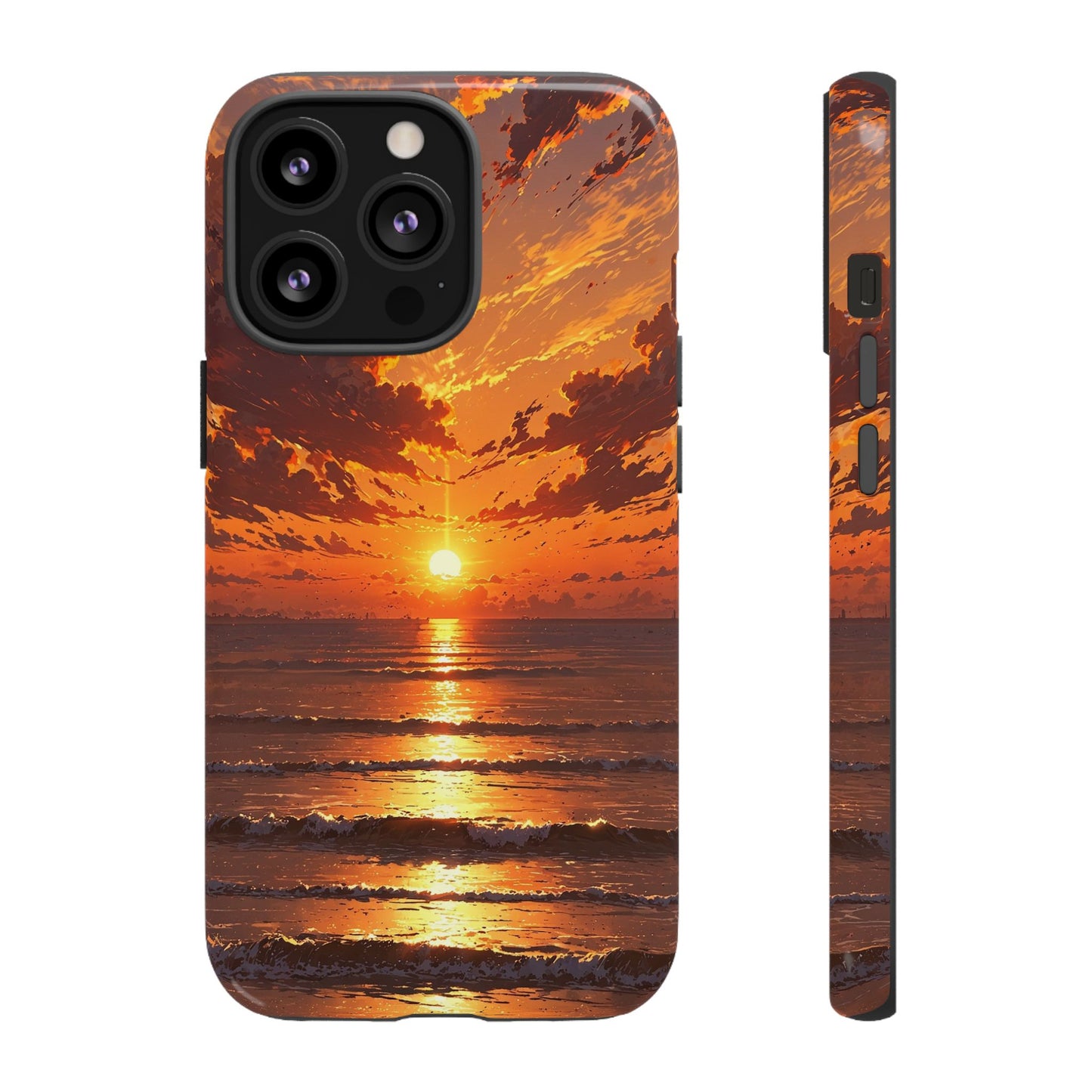 Sunset Waves Tough Phone Case – Vibrant Ocean Sunset Design, Perfect Gift for Nature Lovers