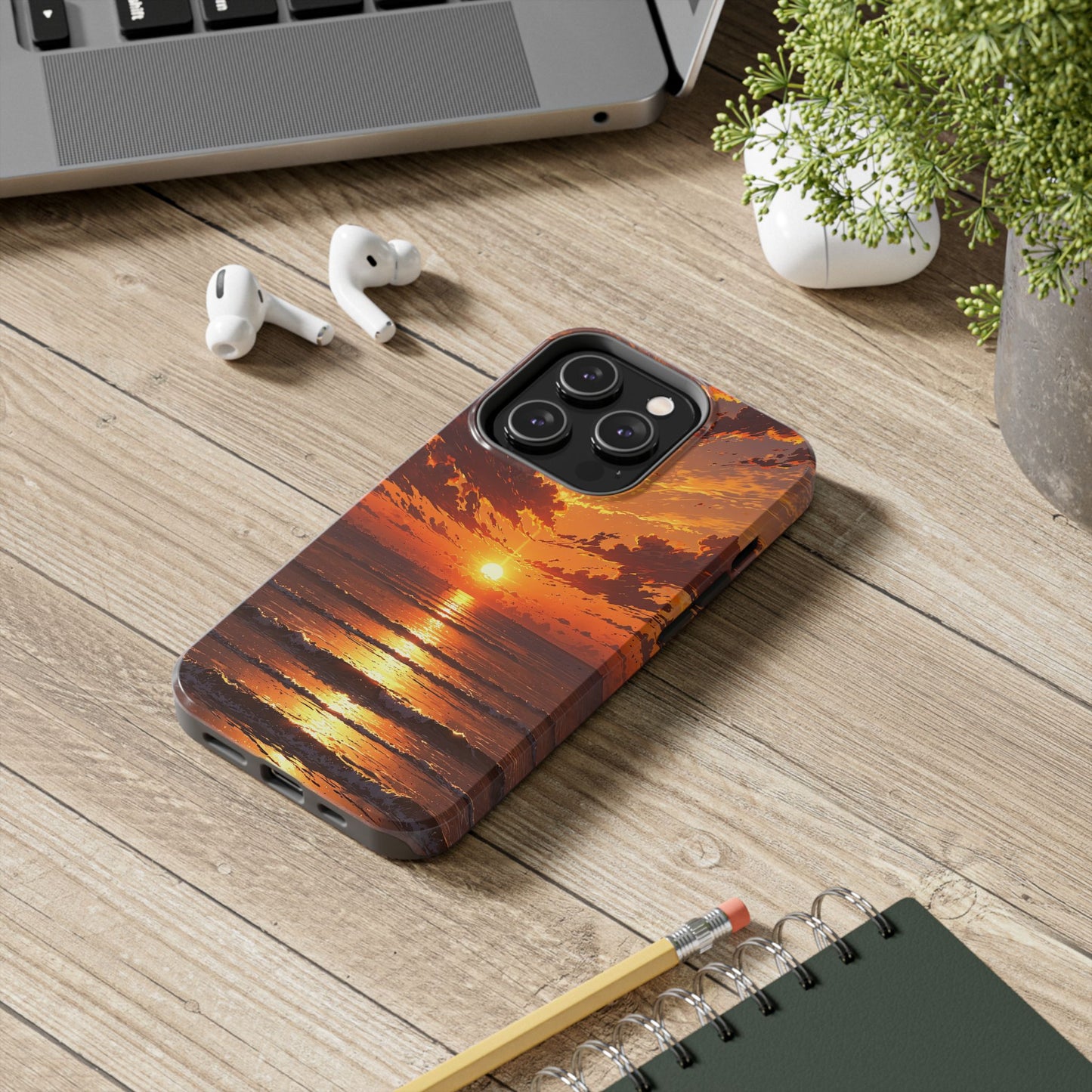 Sunset Waves Tough Phone Case - Vibrant Ocean Design