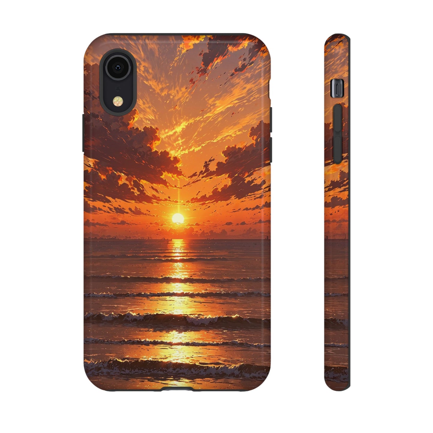 Sunset Waves Tough Phone Case – Vibrant Ocean Sunset Design, Perfect Gift for Nature Lovers