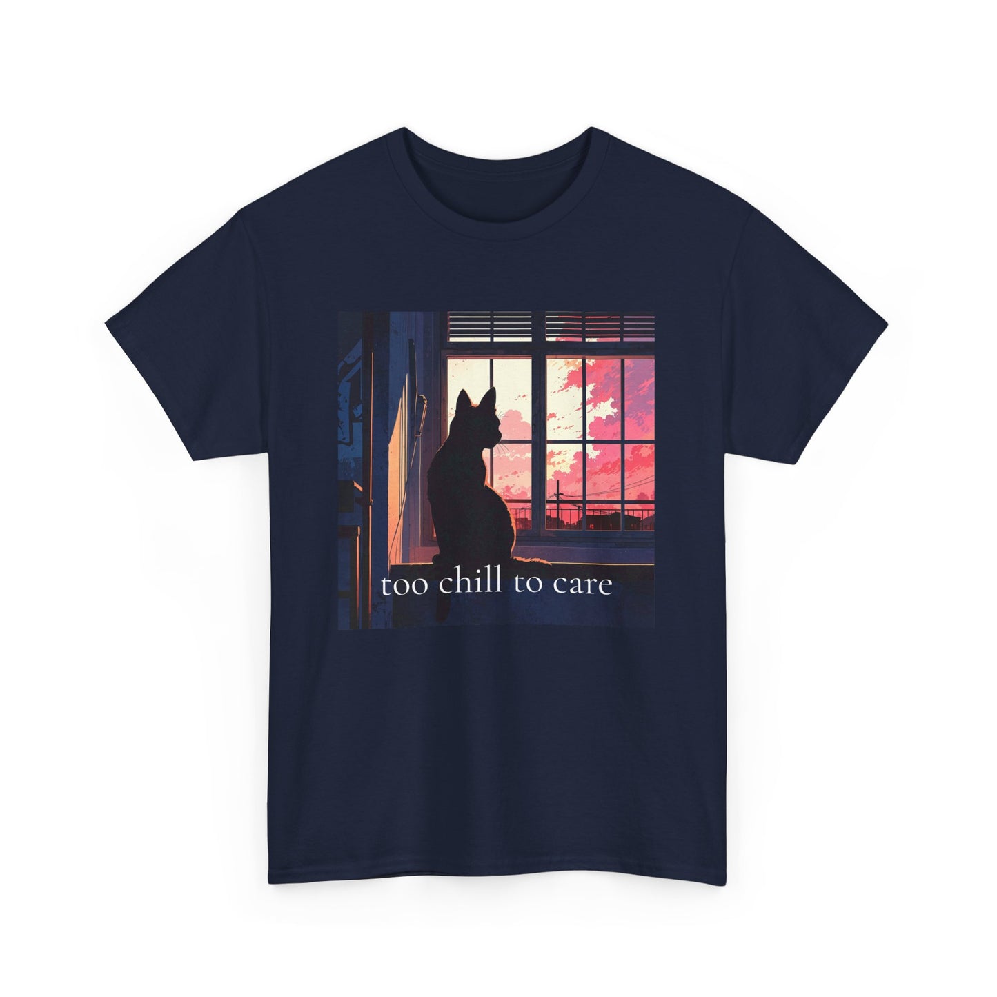 Too Chill to Care Unisex Heavy Cotton Tee - Relaxed Fit Graphic T-Shirt