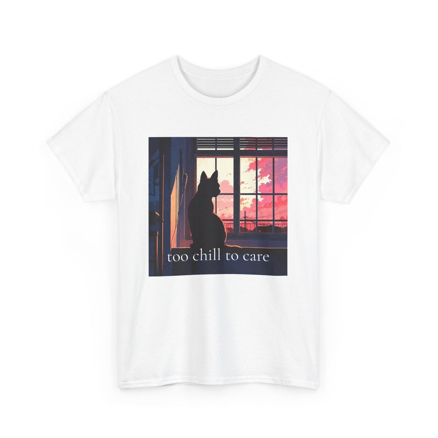 Too Chill to Care Unisex Heavy Cotton Tee - Relaxed Fit Graphic T-Shirt