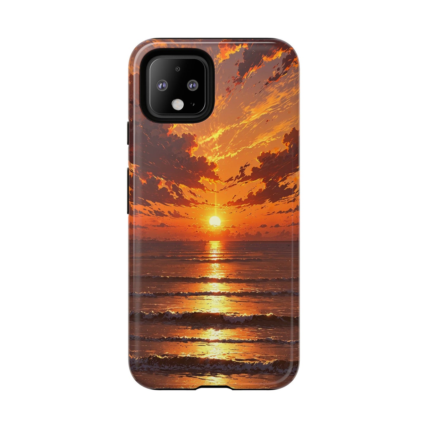 Sunset Waves Tough Phone Case – Vibrant Ocean Sunset Design, Perfect Gift for Nature Lovers