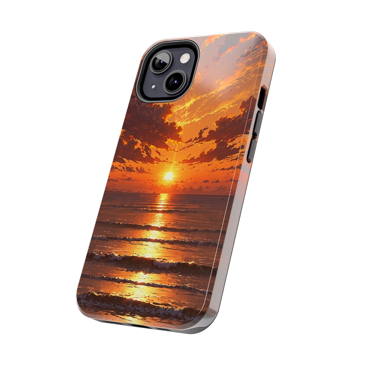 Sunset Waves Tough Phone Case - Vibrant Ocean Design