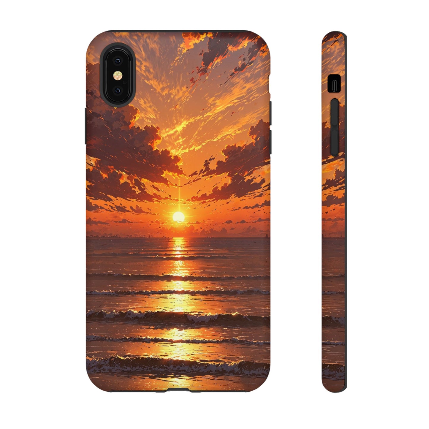 Sunset Waves Tough Phone Case – Vibrant Ocean Sunset Design, Perfect Gift for Nature Lovers