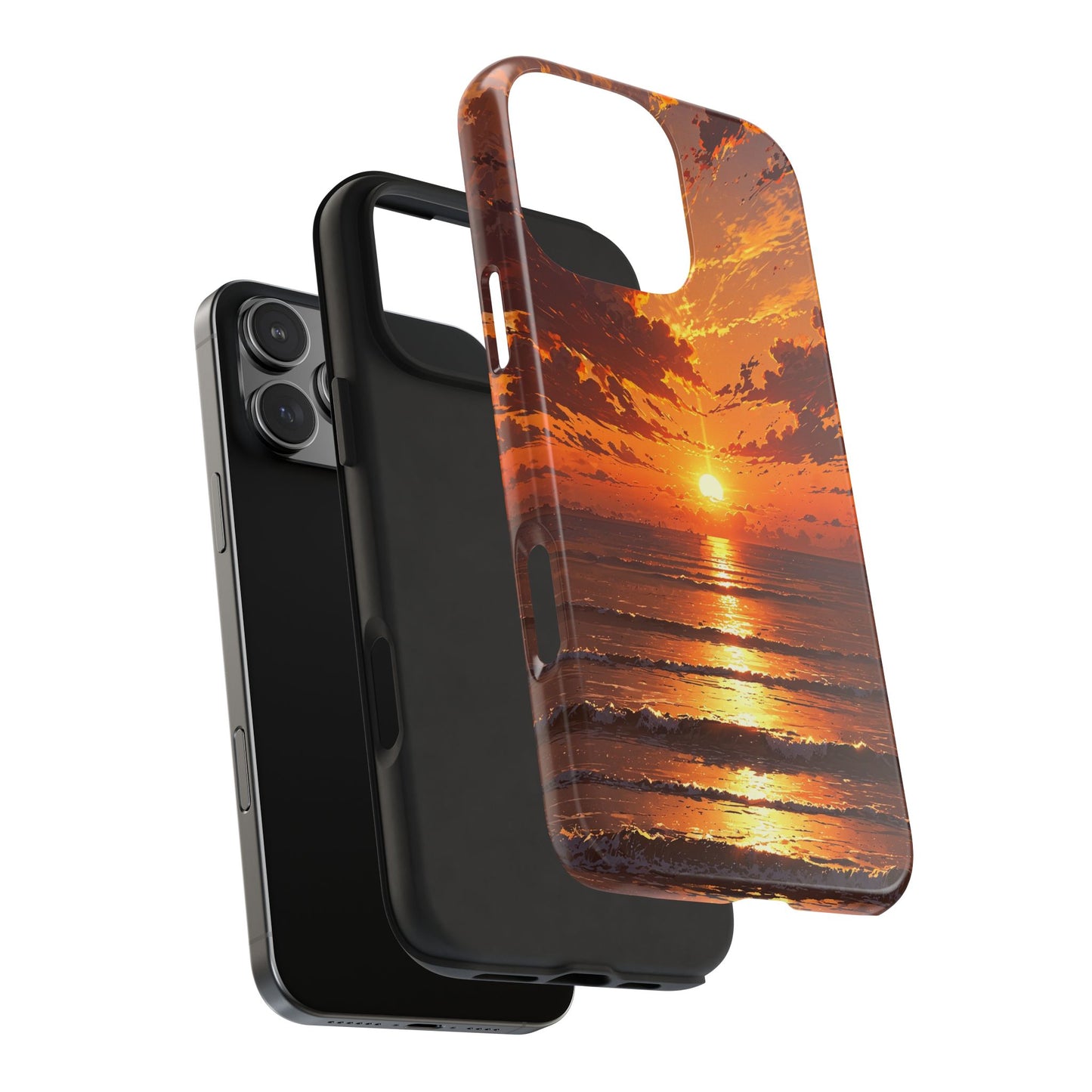 Sunset Waves Tough Phone Case - Vibrant Ocean Design