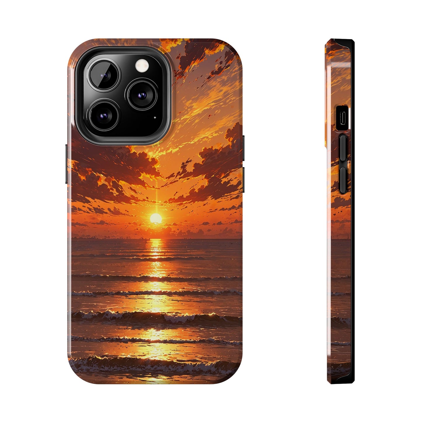 Sunset Waves Tough Phone Case - Vibrant Ocean Design