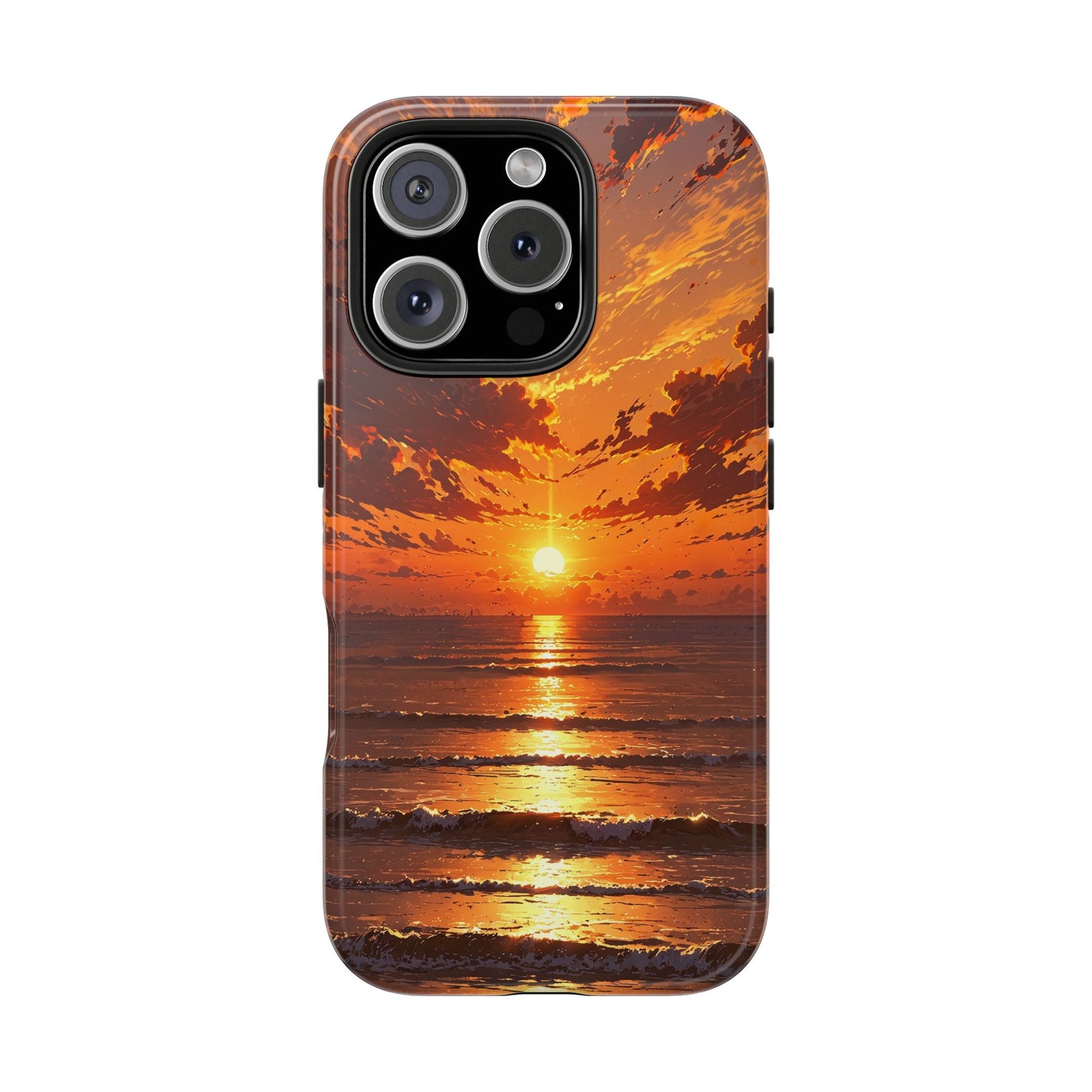Sunset Waves Tough Phone Case - Vibrant Ocean Design