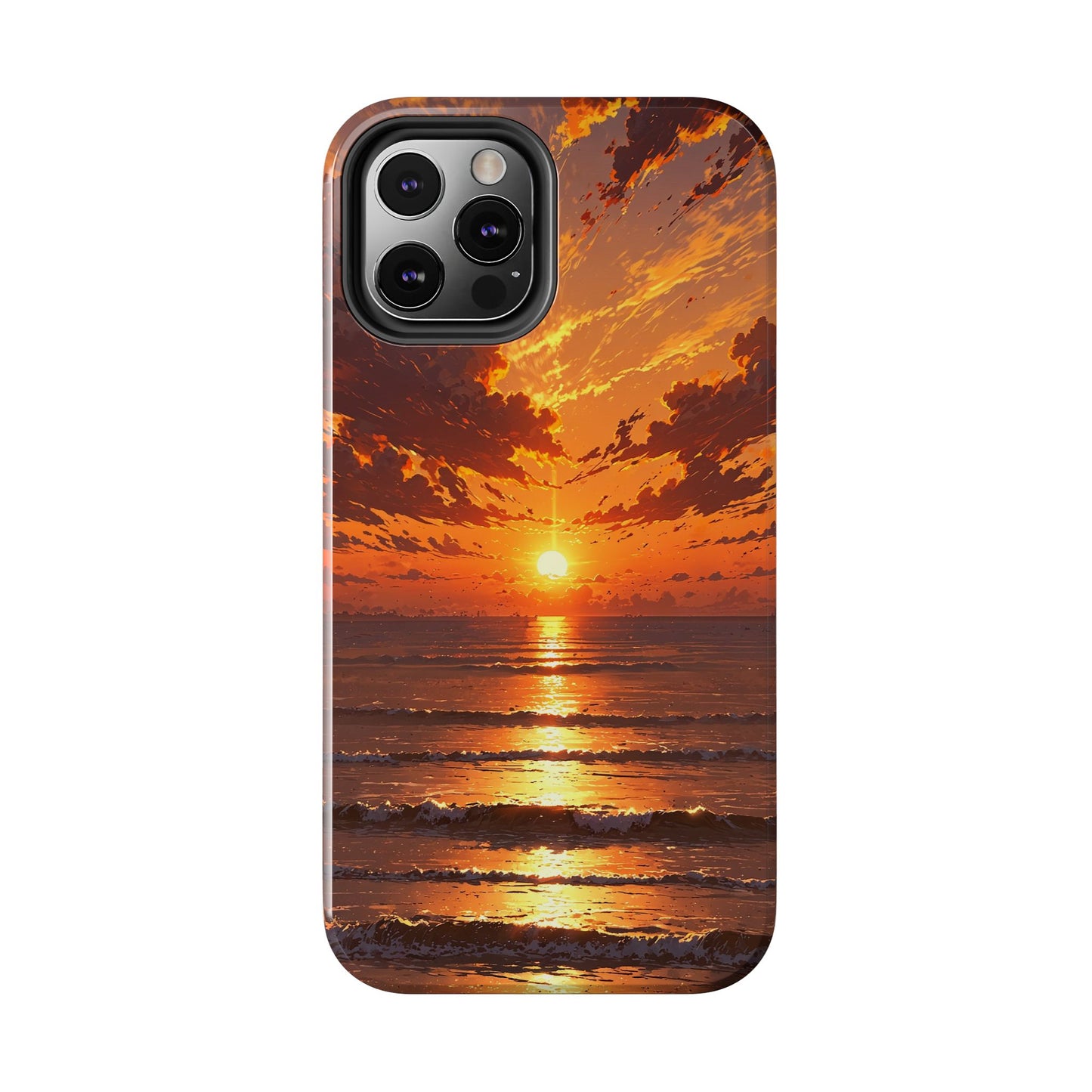 Sunset Waves Tough Phone Case - Vibrant Ocean Design