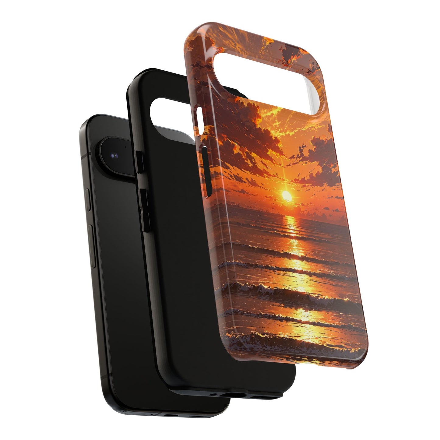 Sunset Waves Tough Phone Case – Vibrant Ocean Sunset Design, Perfect Gift for Nature Lovers