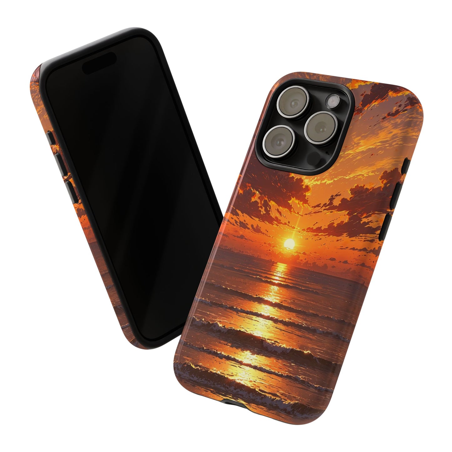 Sunset Waves Tough Phone Case – Vibrant Ocean Sunset Design, Perfect Gift for Nature Lovers