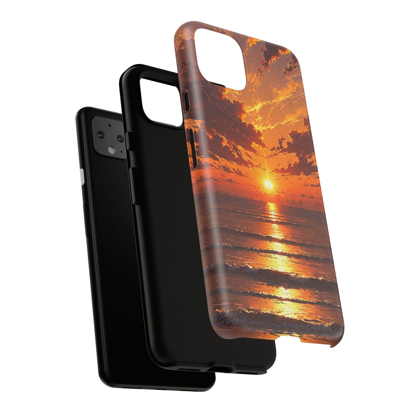 Sunset Waves Tough Phone Case – Vibrant Ocean Sunset Design, Perfect Gift for Nature Lovers