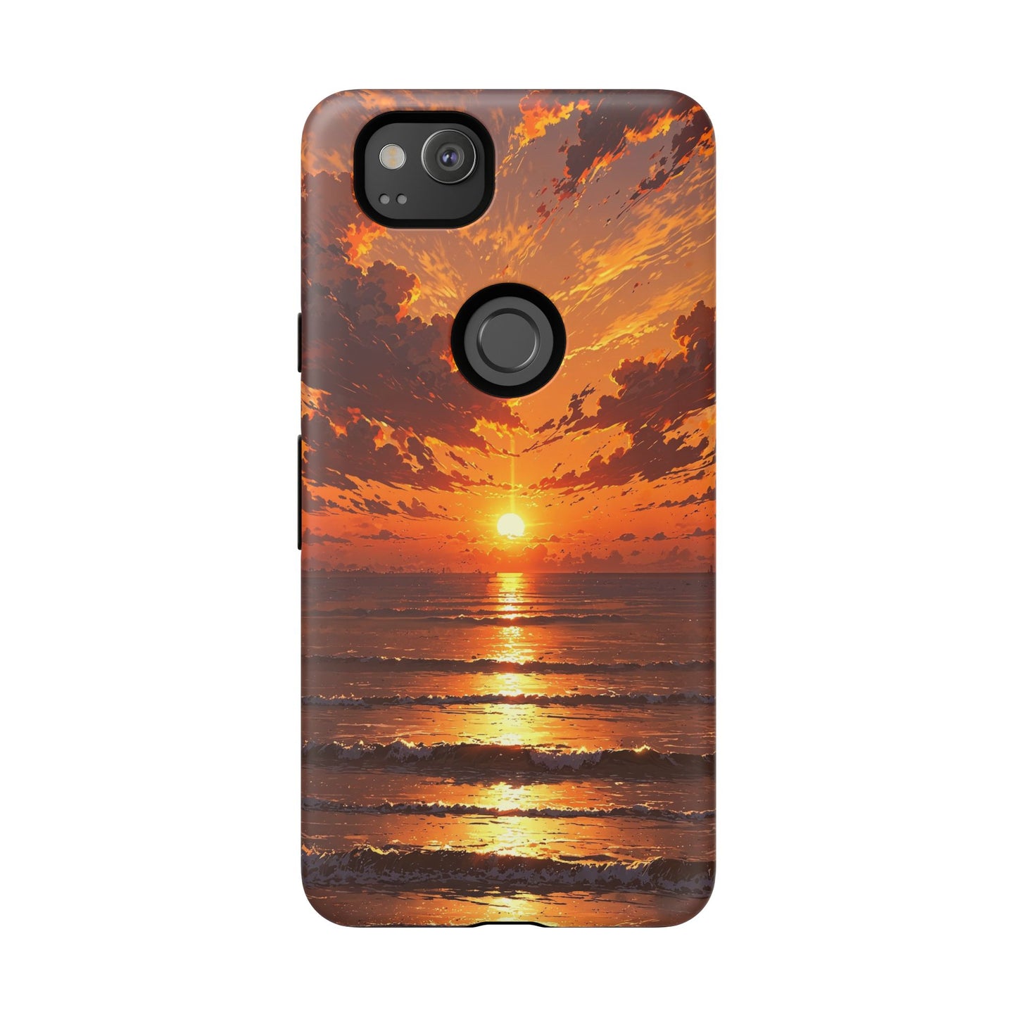 Sunset Waves Tough Phone Case – Vibrant Ocean Sunset Design, Perfect Gift for Nature Lovers