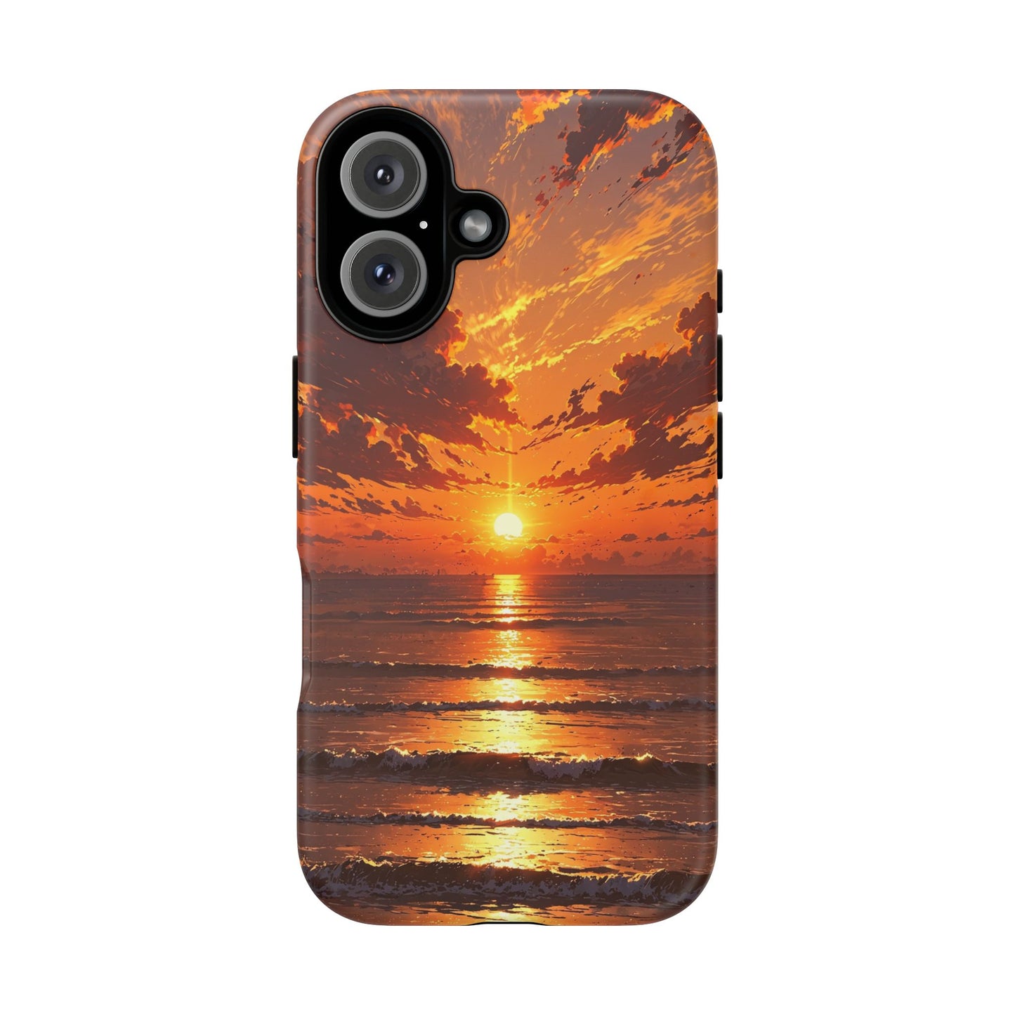 Sunset Waves Tough Phone Case – Vibrant Ocean Sunset Design, Perfect Gift for Nature Lovers