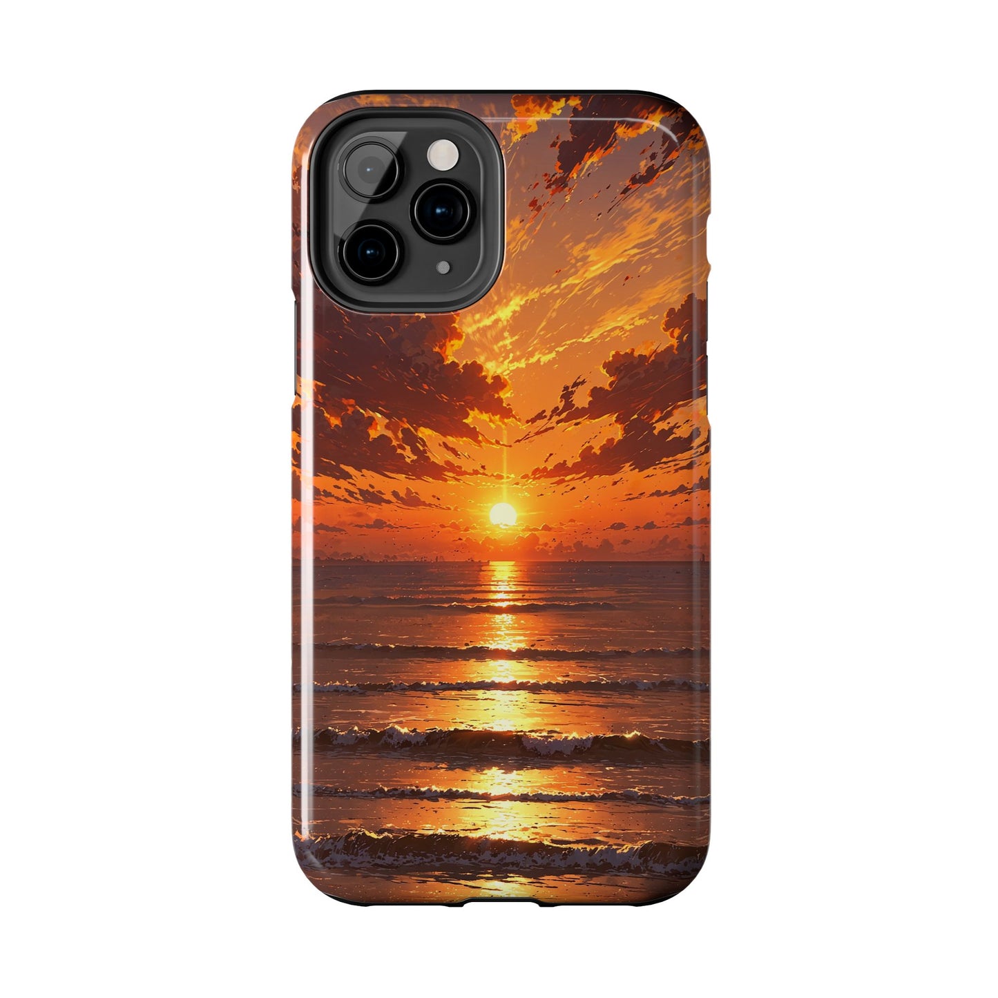 Sunset Waves Tough Phone Case - Vibrant Ocean Design