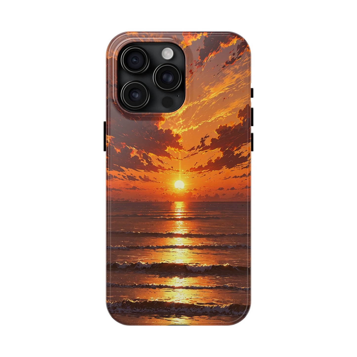Sunset Waves Tough Phone Case - Vibrant Ocean Design