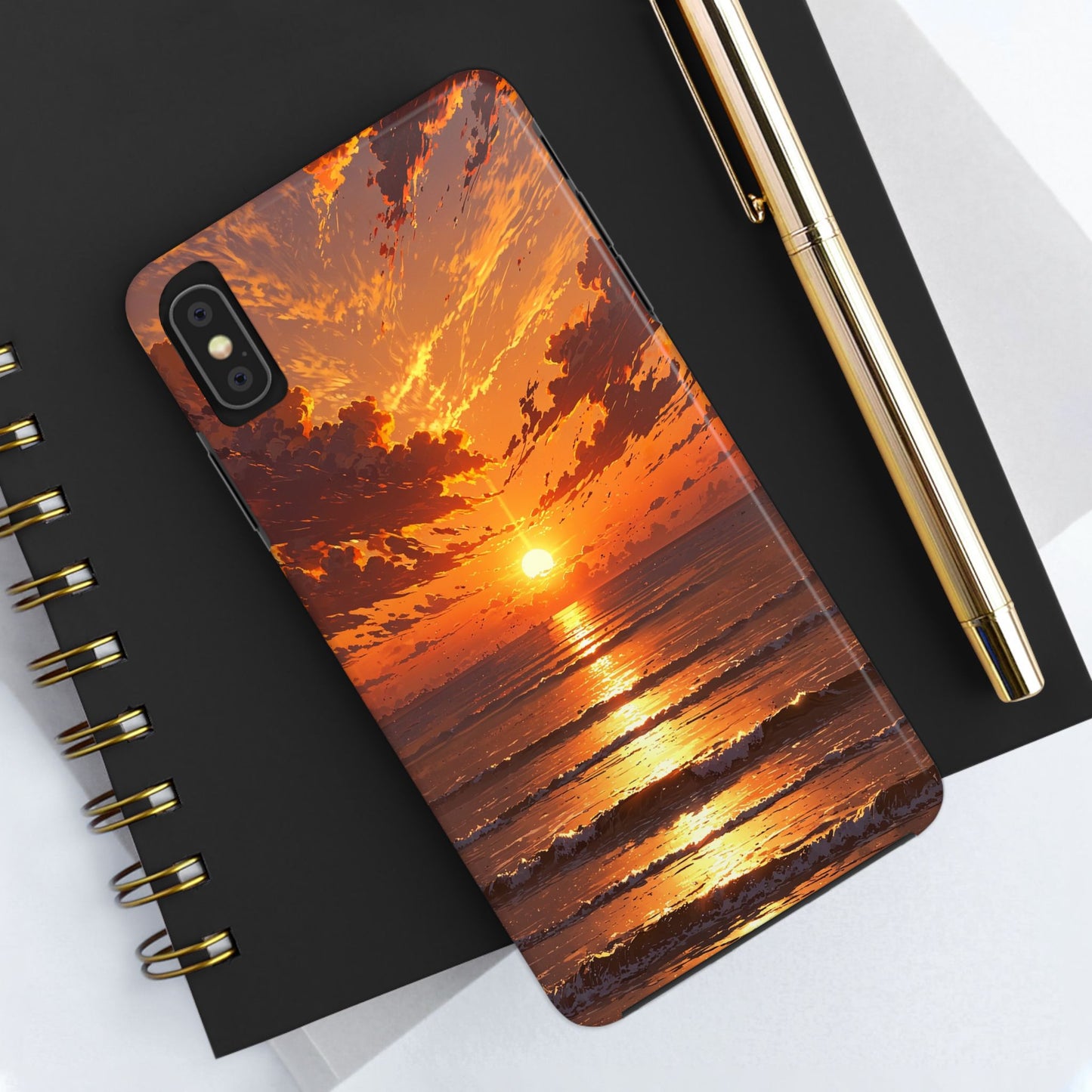 Sunset Waves Tough Phone Case - Vibrant Ocean Design