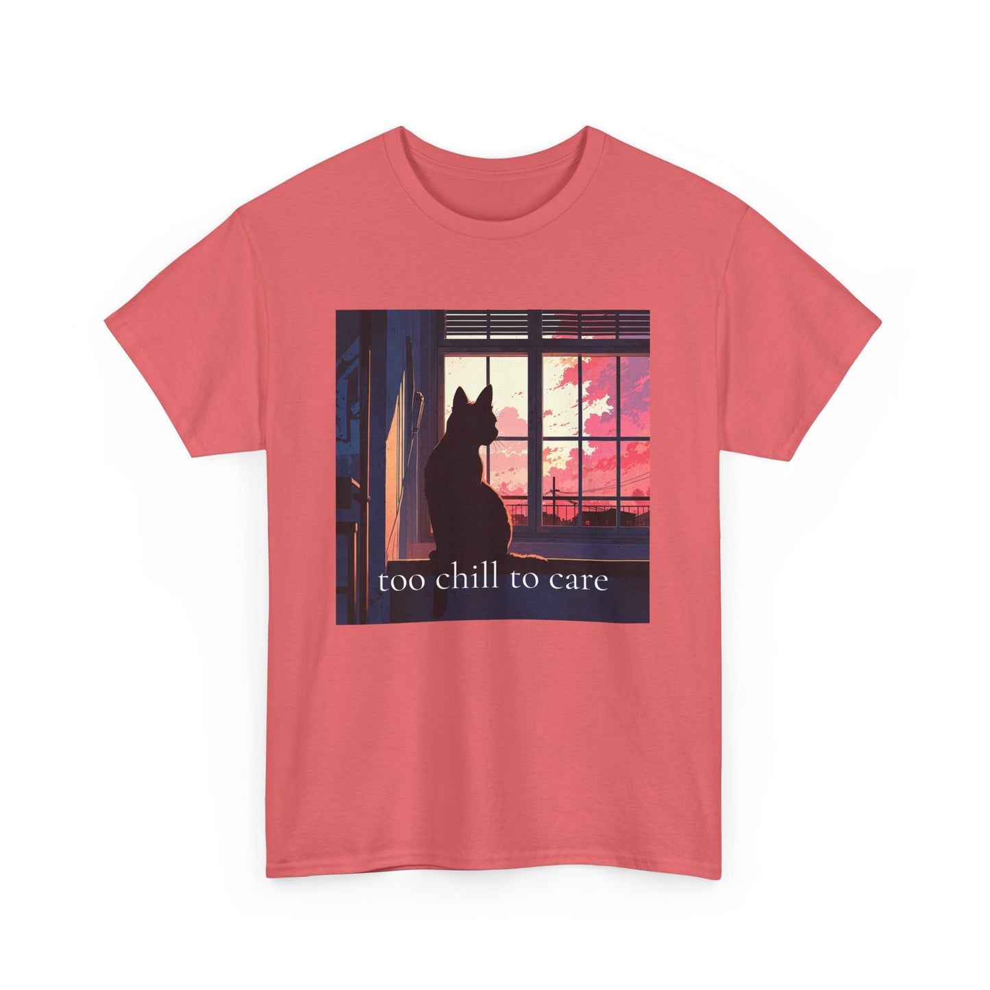 Too Chill to Care Unisex Heavy Cotton Tee - Relaxed Fit Graphic T-Shirt