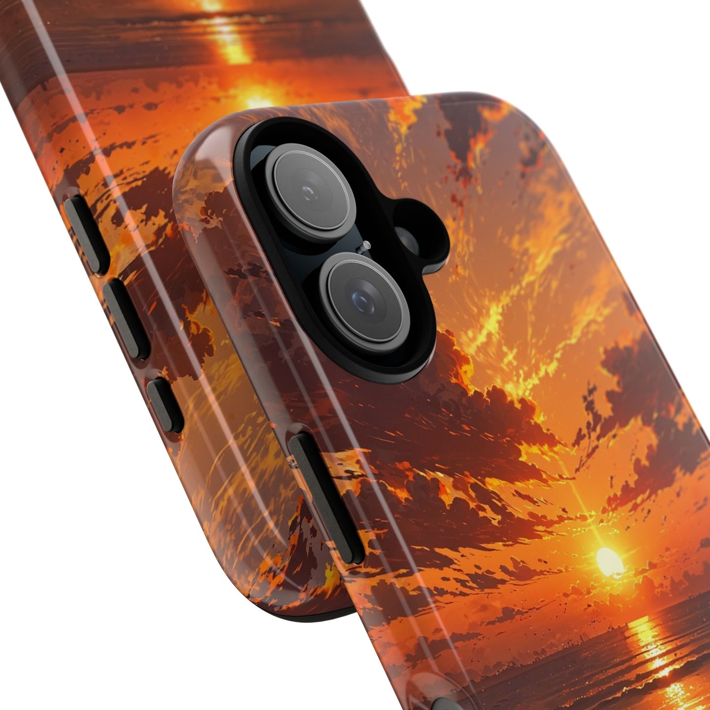 Sunset Waves Tough Phone Case – Vibrant Ocean Sunset Design, Perfect Gift for Nature Lovers
