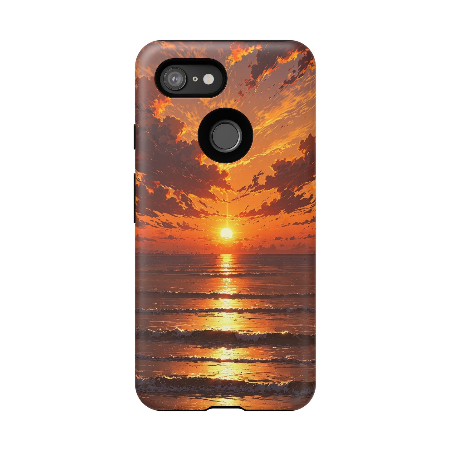 Sunset Waves Tough Phone Case – Vibrant Ocean Sunset Design, Perfect Gift for Nature Lovers